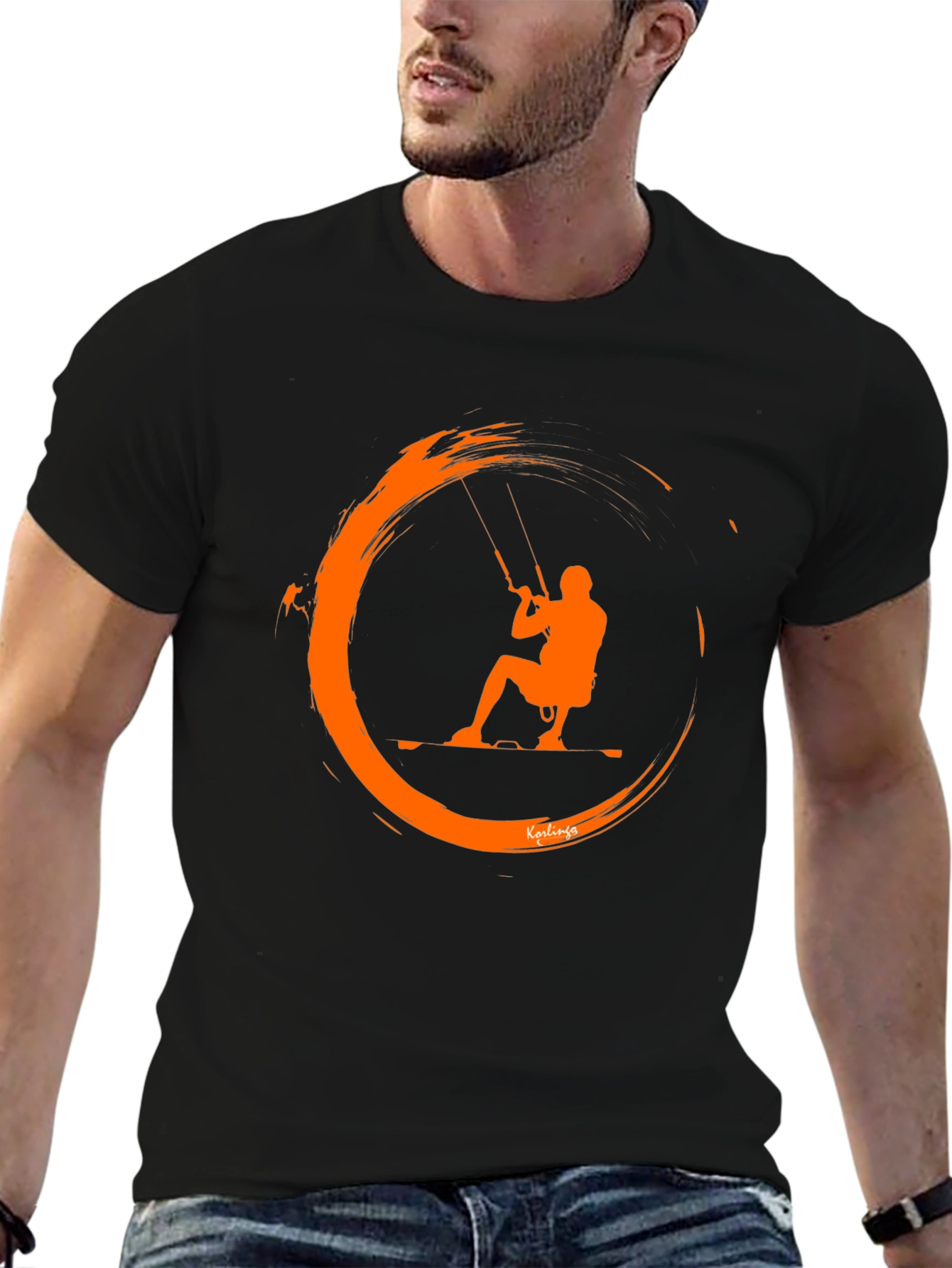 Kitesurfing Graphic Tee - Black
