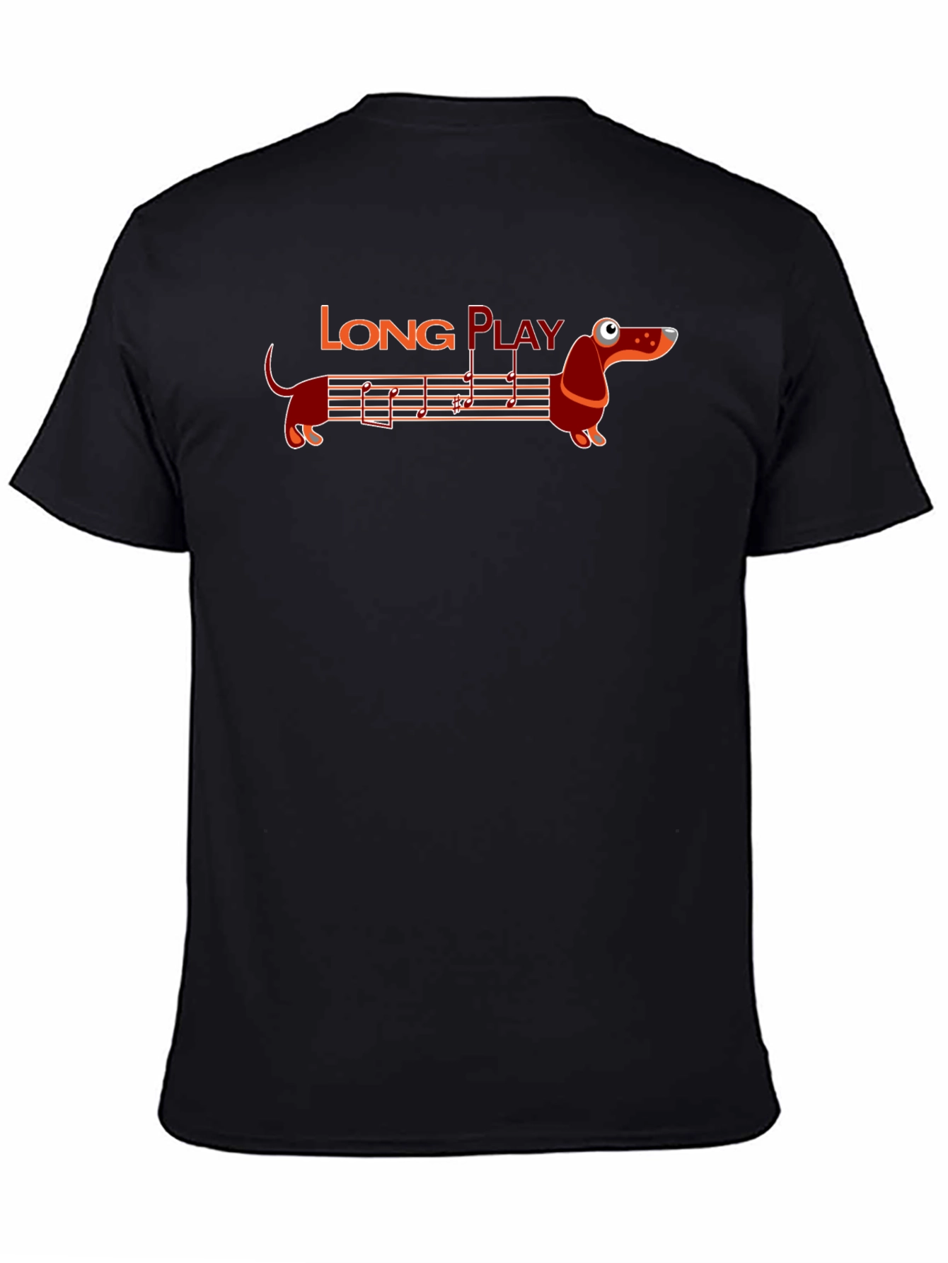 Long Play Dachshund Graphic Tee - Music Lovers Shirt