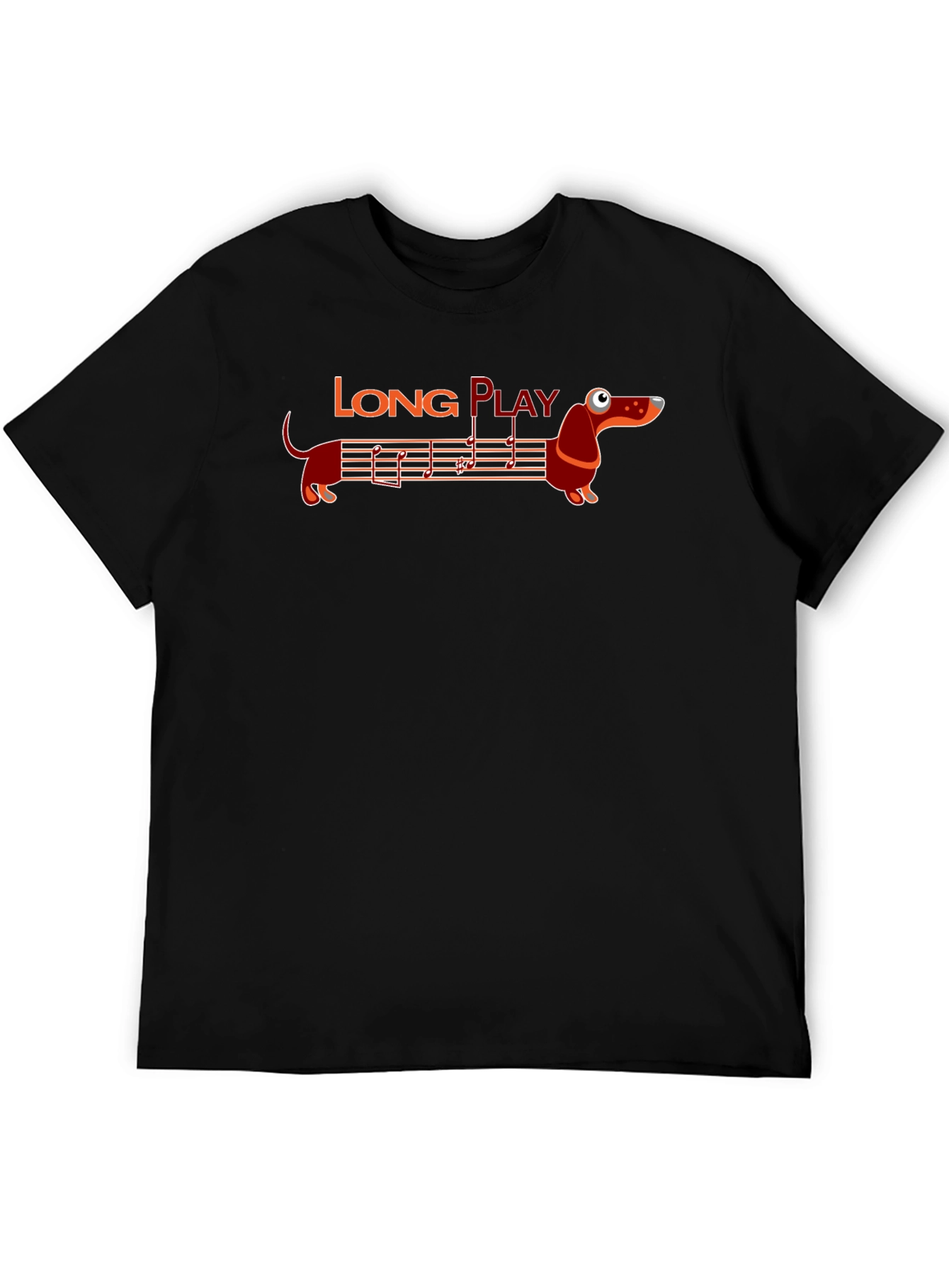 Long Play Dachshund Graphic Tee - Music Lovers Shirt