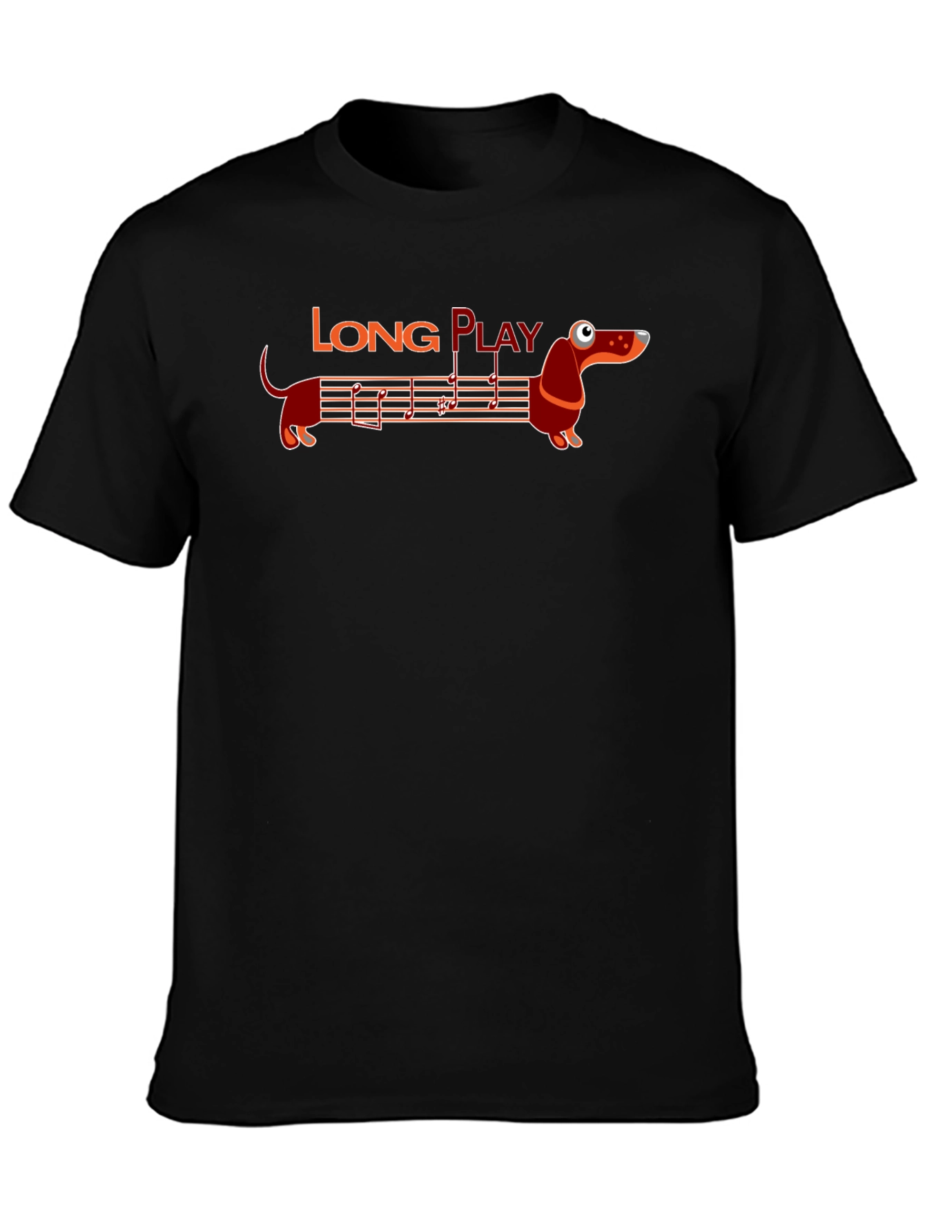 Long Play Dachshund Graphic Tee - Music Lovers Shirt