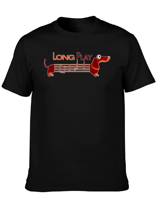 Long Play Dachshund Graphic Tee - Music Lovers Shirt