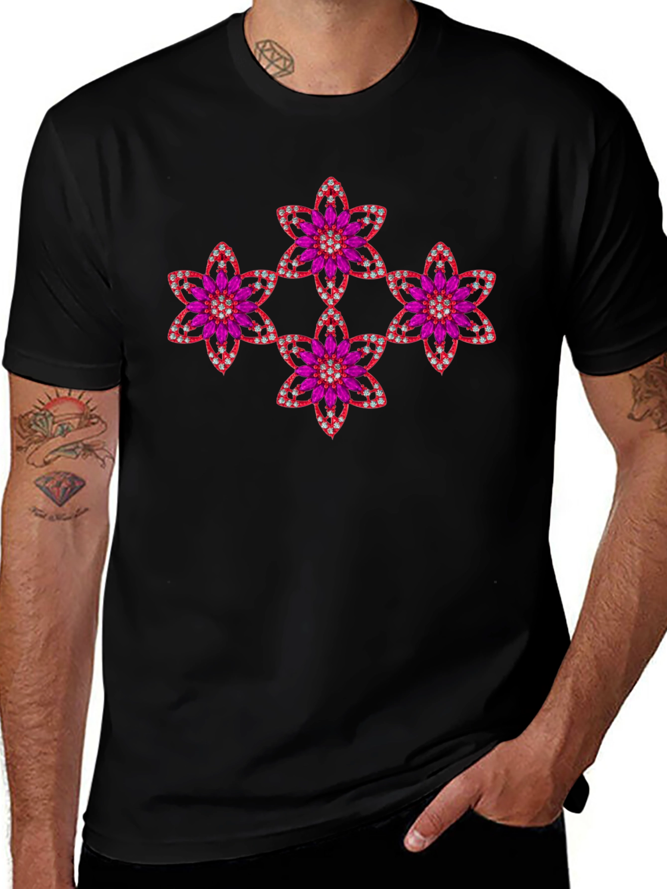Floral Jewel Tee - Sparkle & Shine!