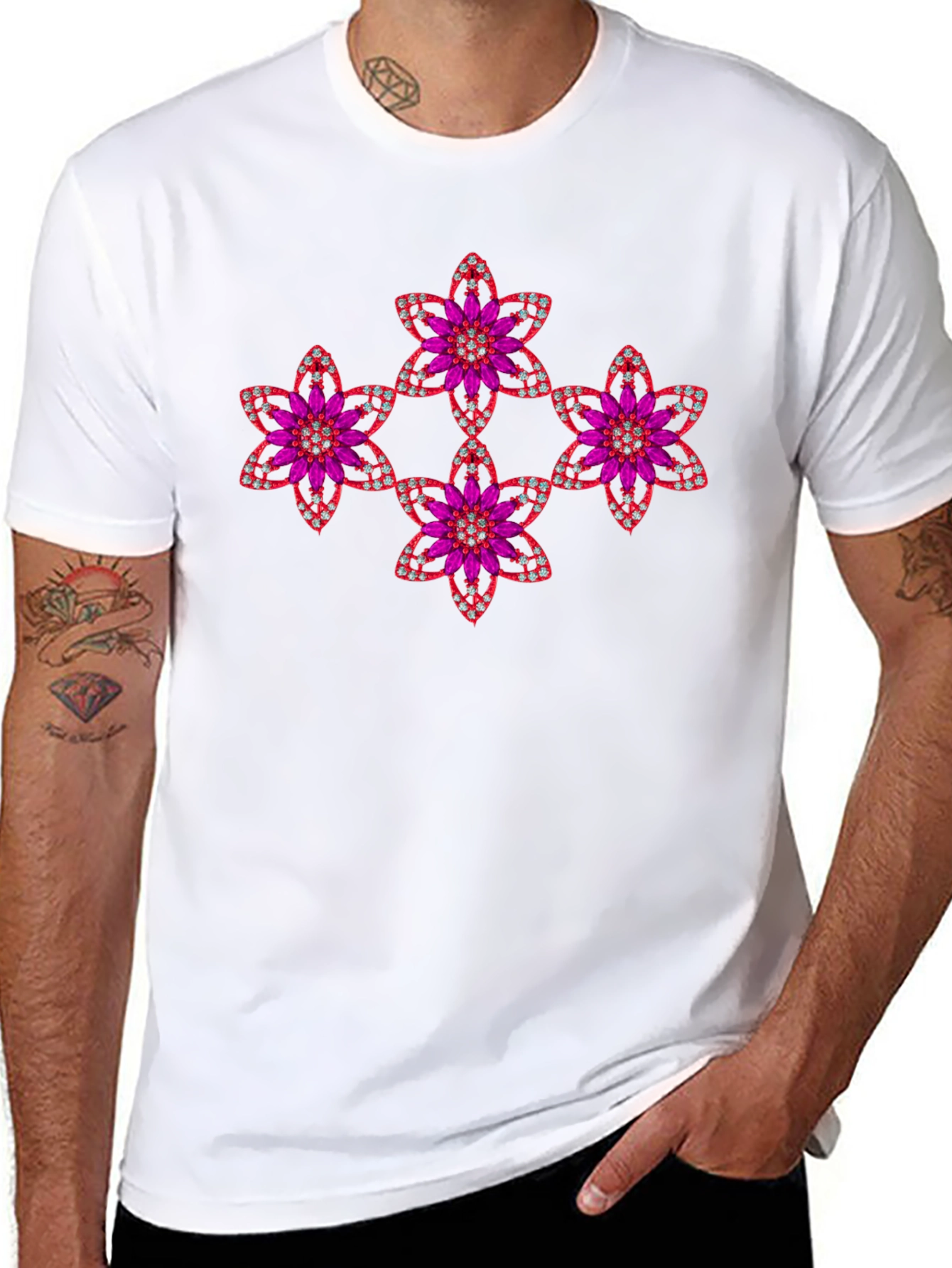 Floral Jewel Tee - Sparkle & Shine!