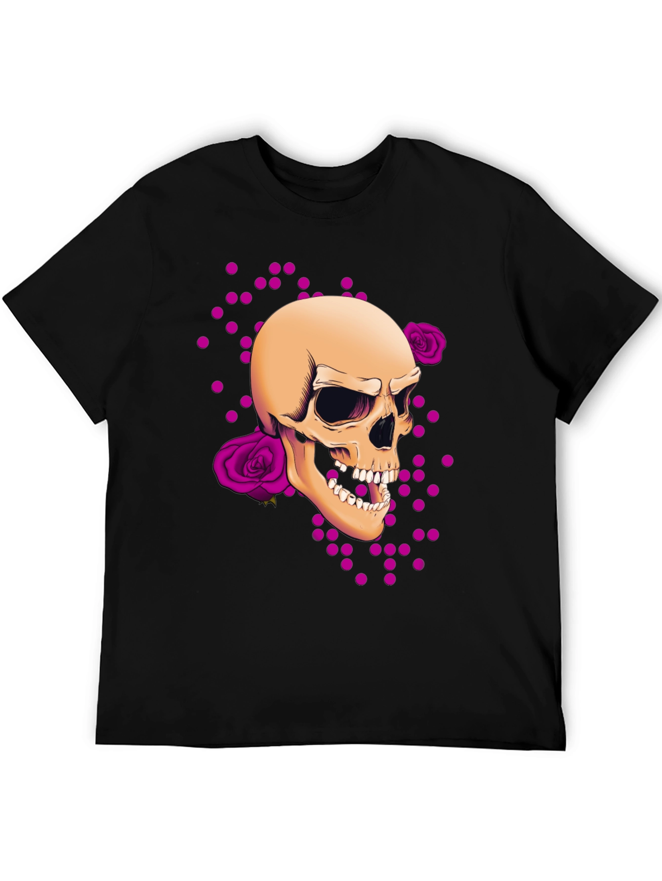 Skull & Roses Graphic Tee - Edgy Style
