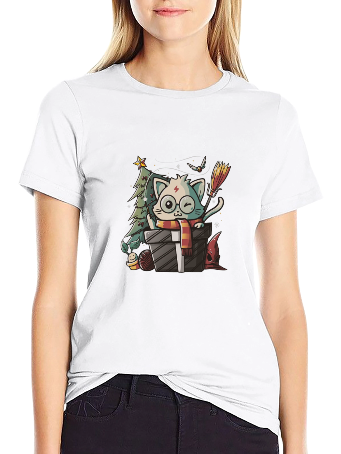 Harry Potter Christmas Cat T-Shirt