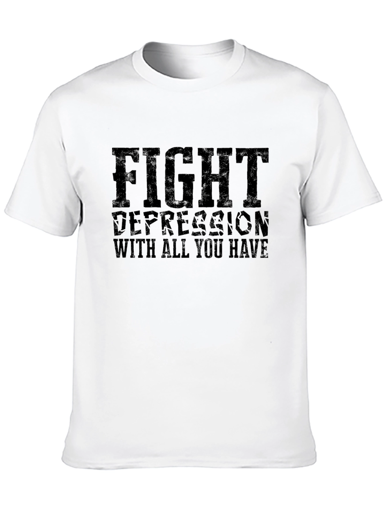 Fight Depression Graphic Tee - Motivational Black T-Shirt