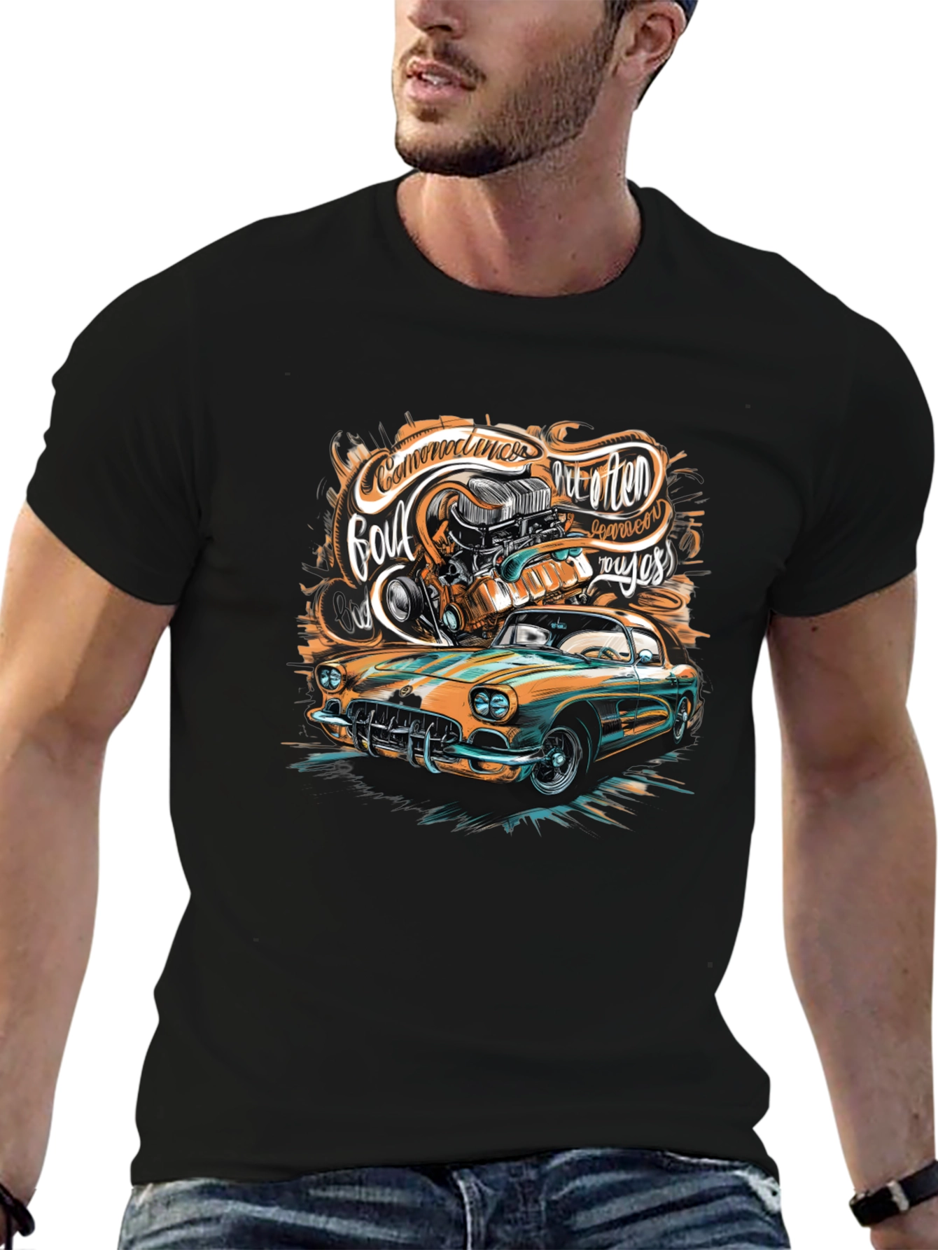 Classic Car Graphic T-Shirt - Custom Design