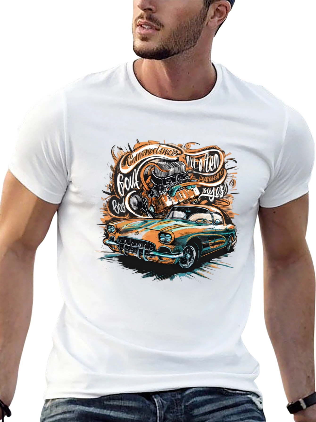 Classic Car Graphic T-Shirt - Custom Design