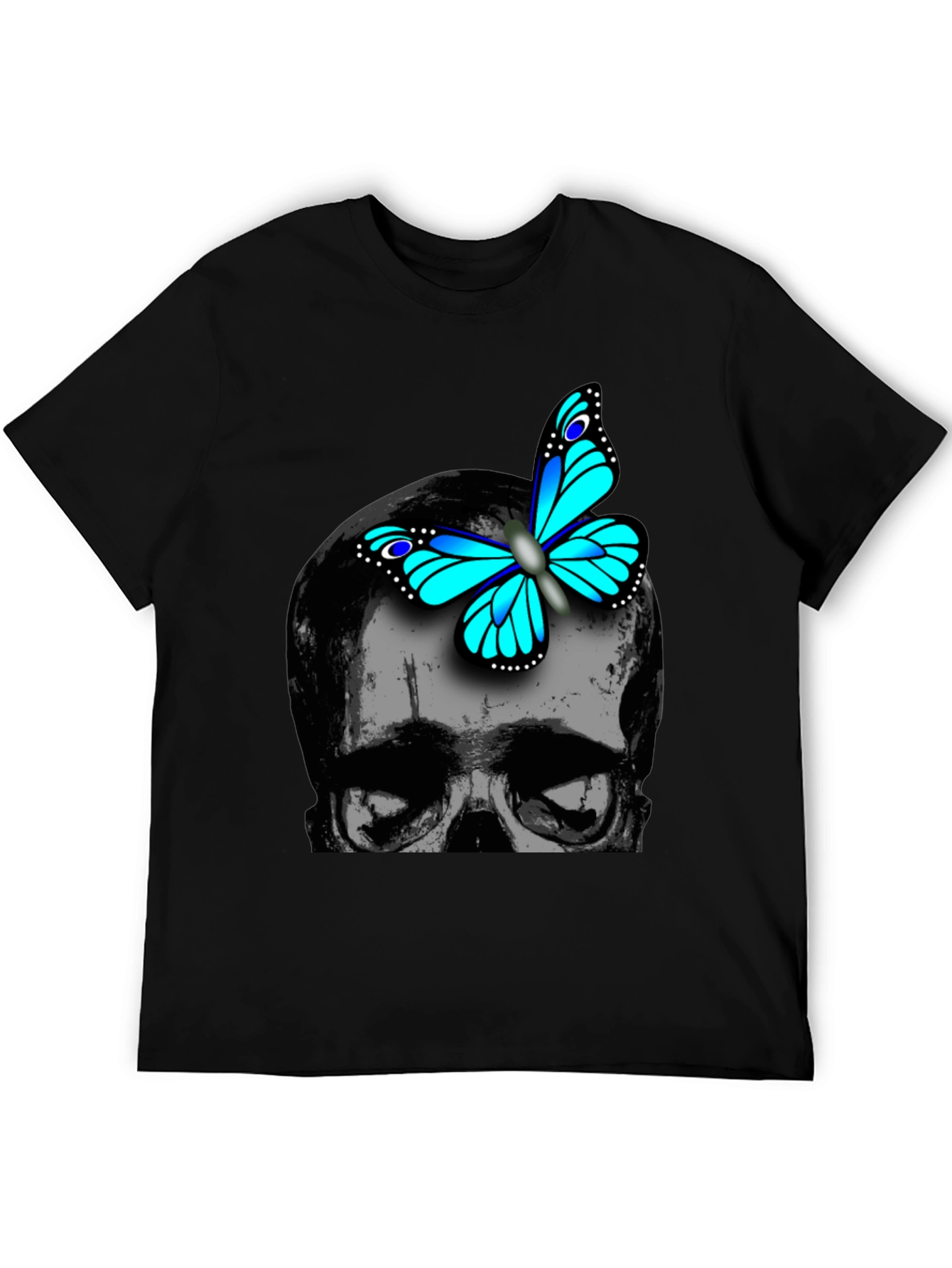 Skull & Butterfly Graphic T-Shirt - Trendy Design