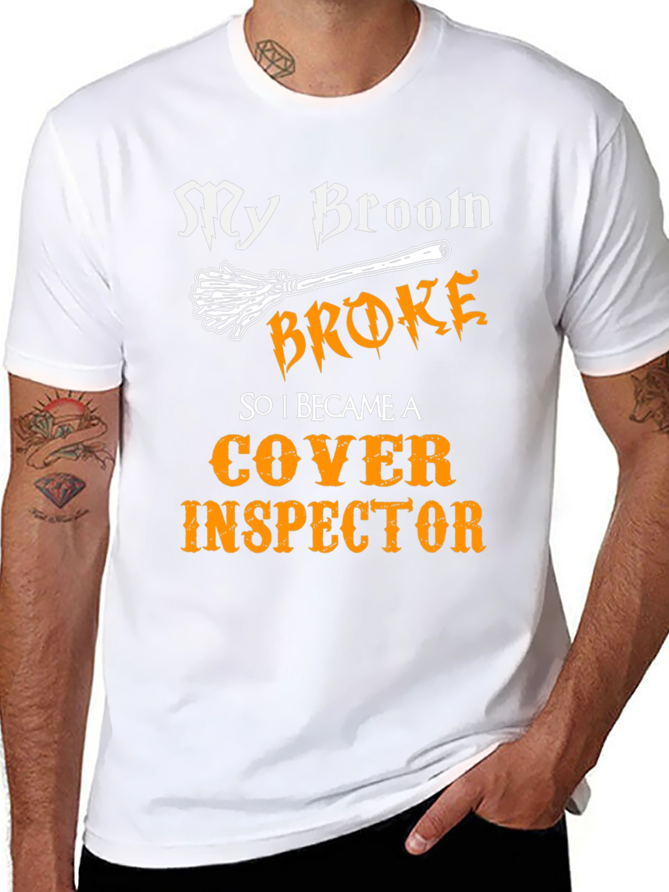 Broom Broke Cover Inspector T-Shirt