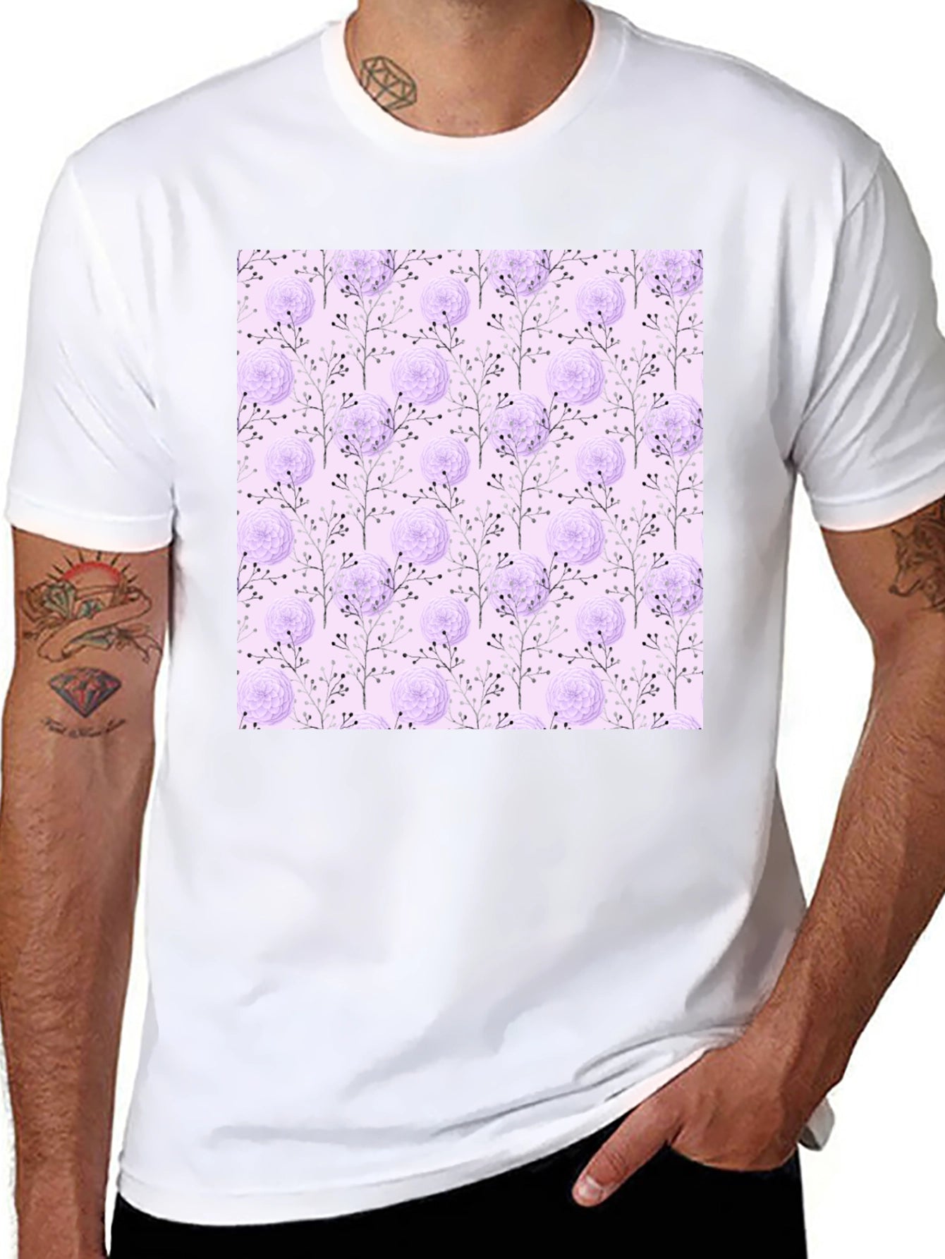 Floral Patterned T-Shirt - Trendy & Stylish