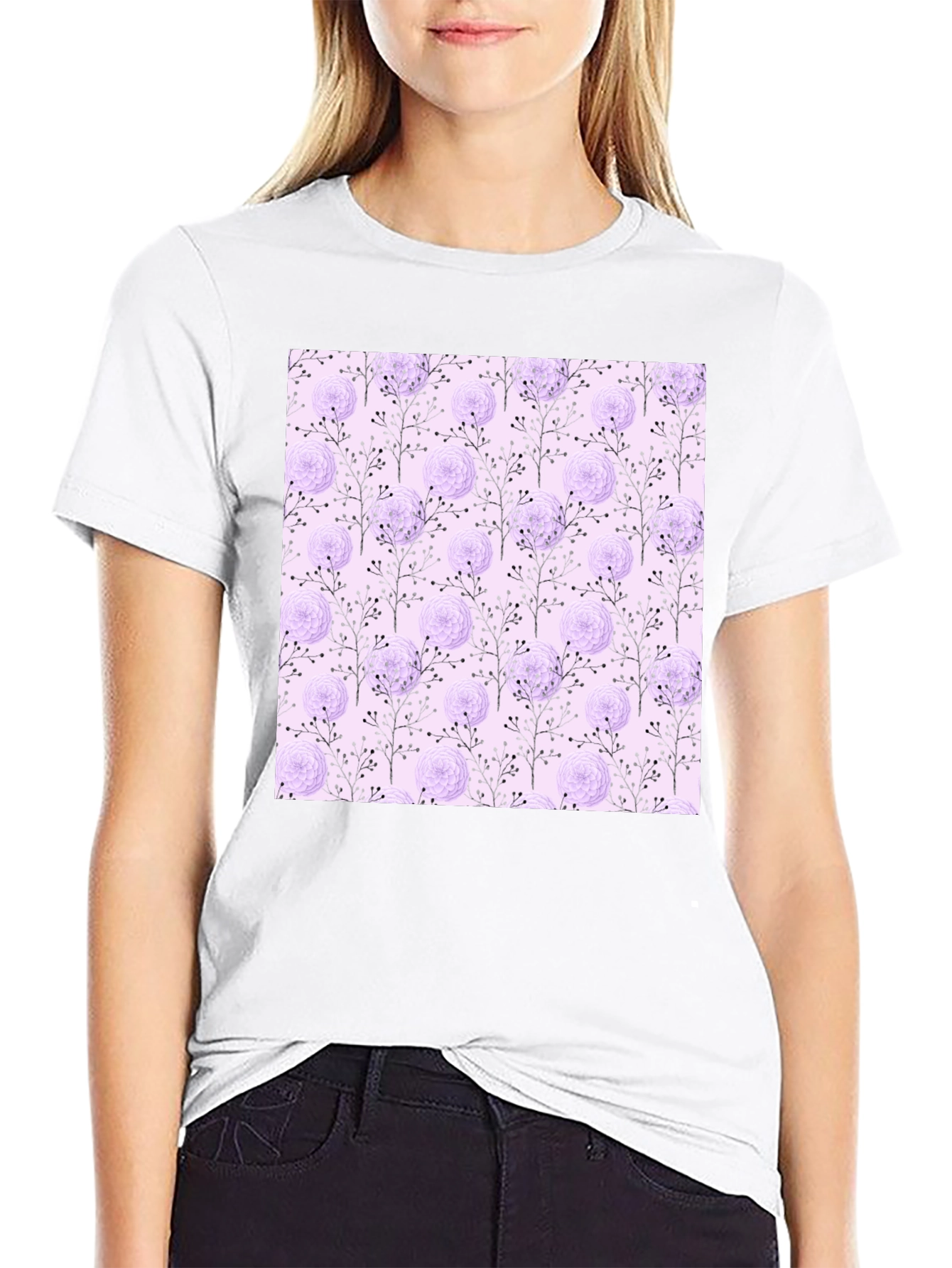 Floral Patterned T-Shirt - Trendy & Stylish