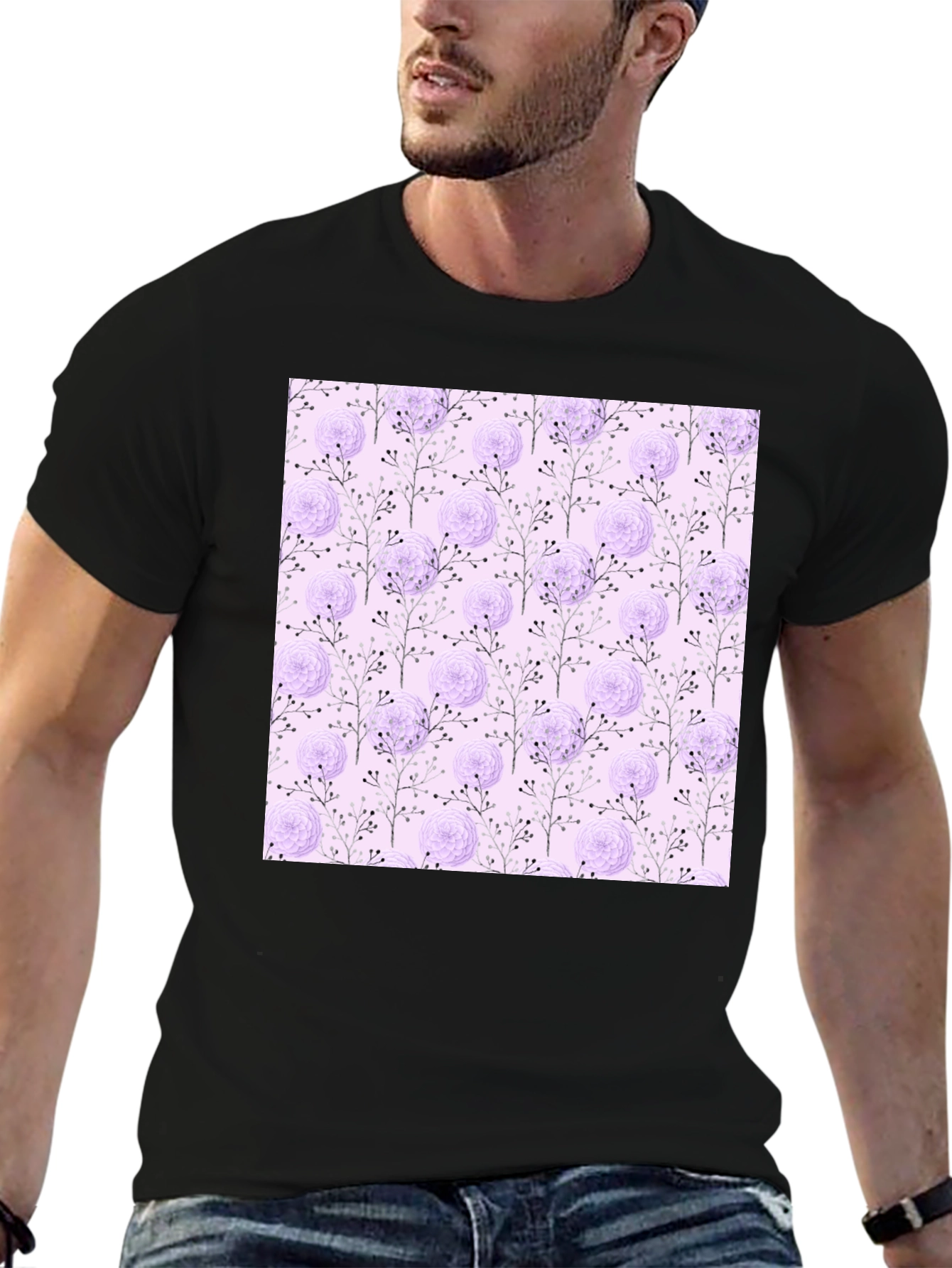 Floral Patterned T-Shirt - Trendy & Stylish