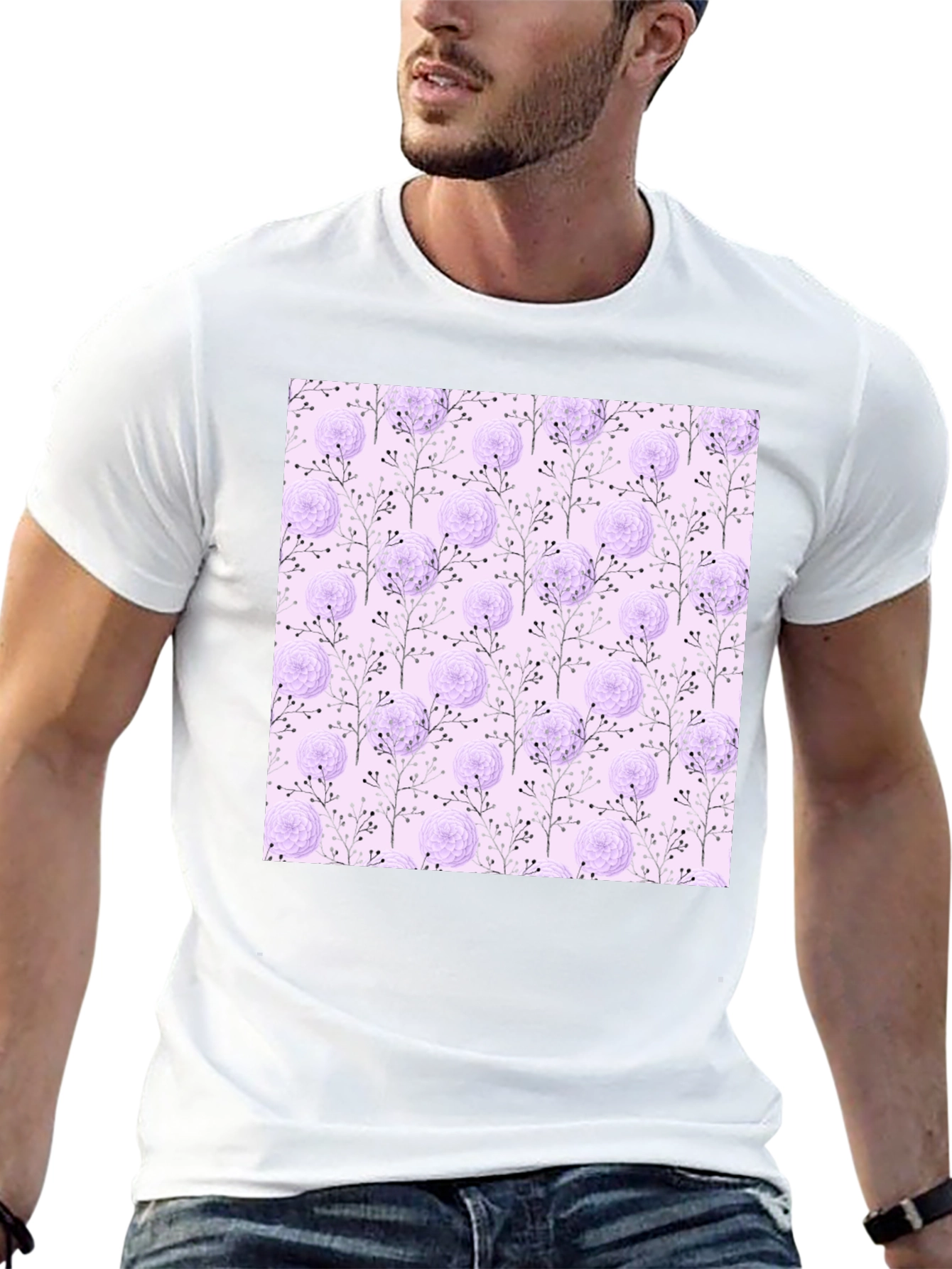 Floral Patterned T-Shirt - Trendy & Stylish