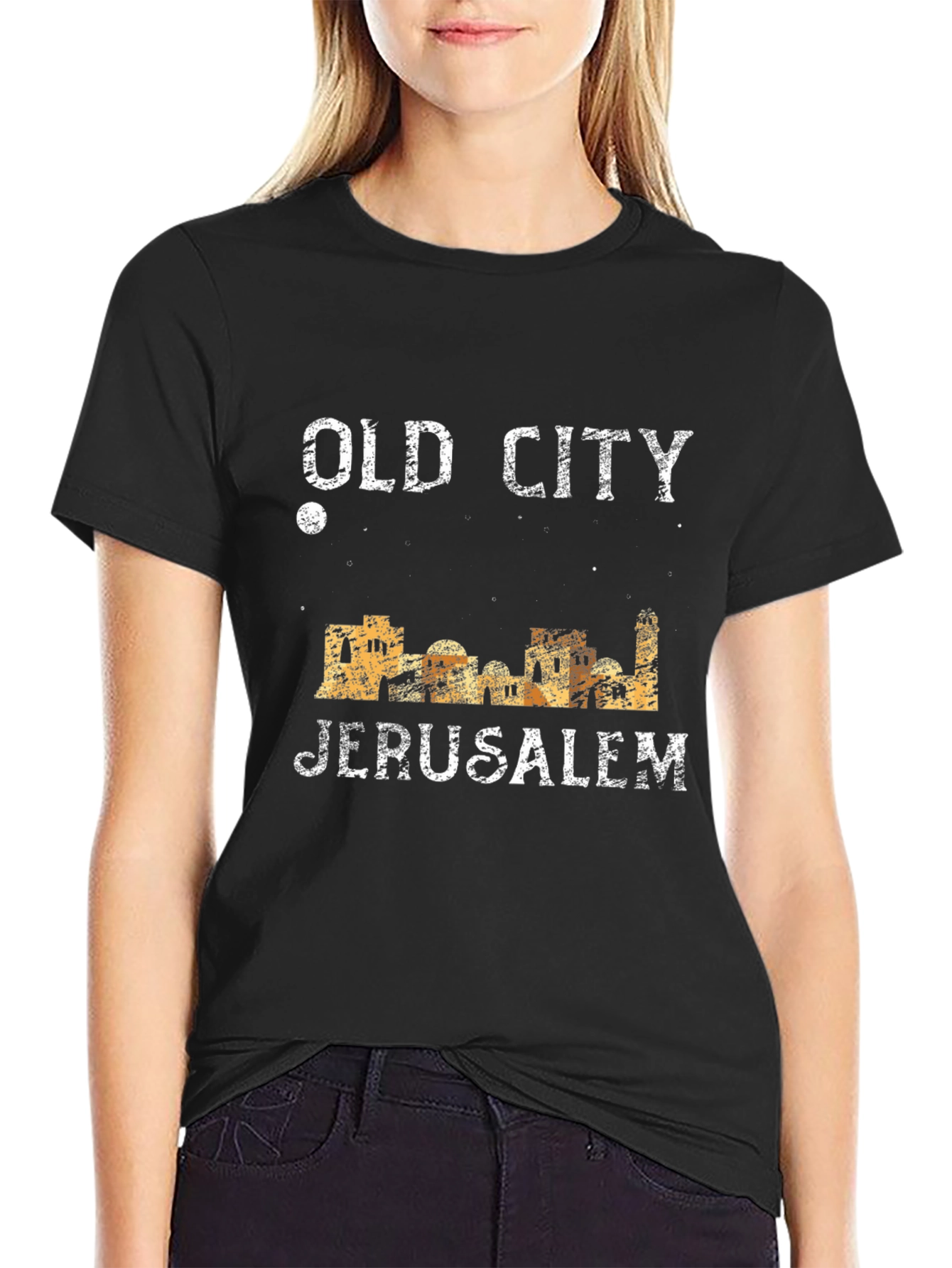 Old City Jerusalem Black Graphic Tee