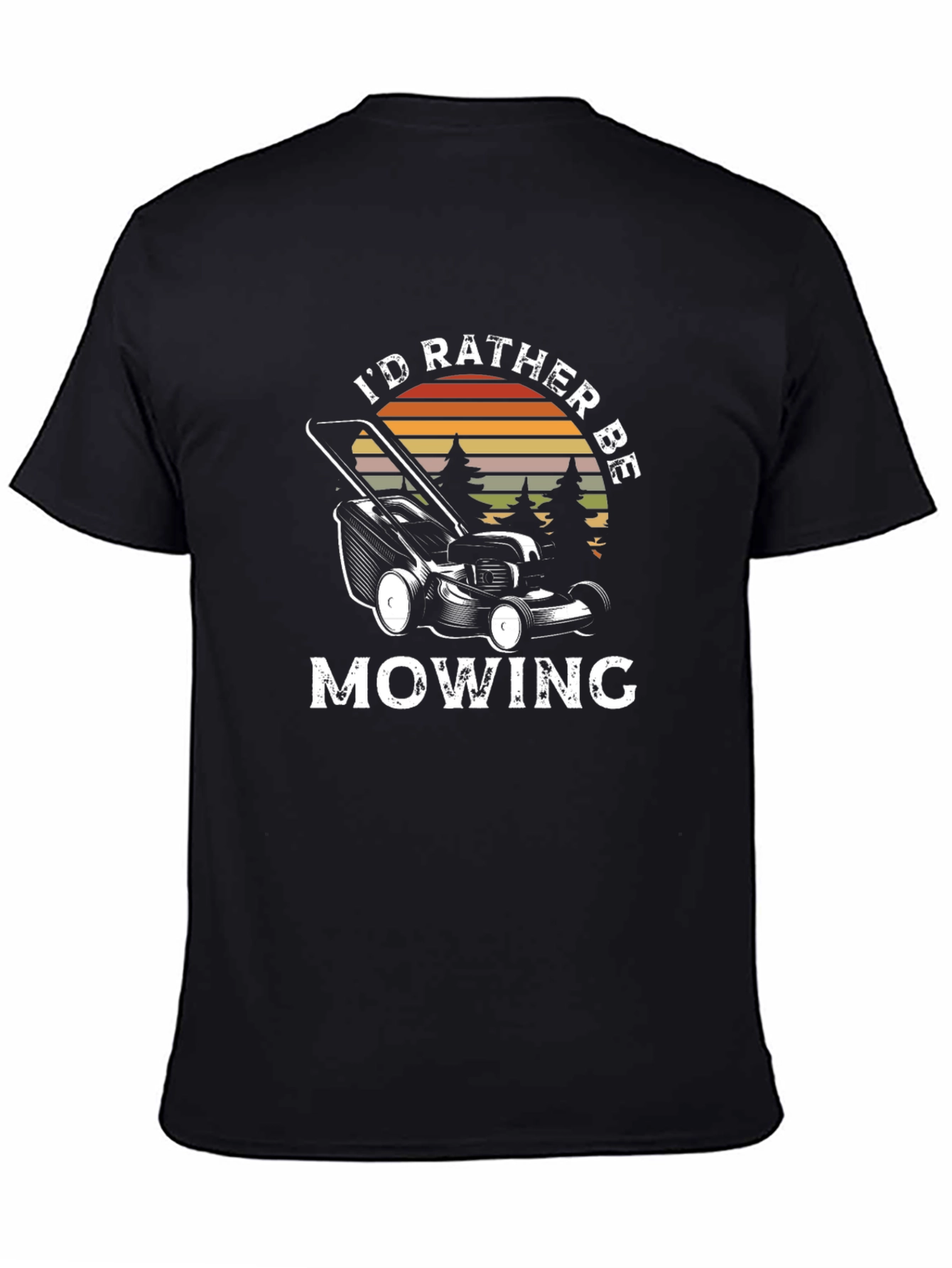 Id Rather Be Mowing Mens Black T-Shirt
