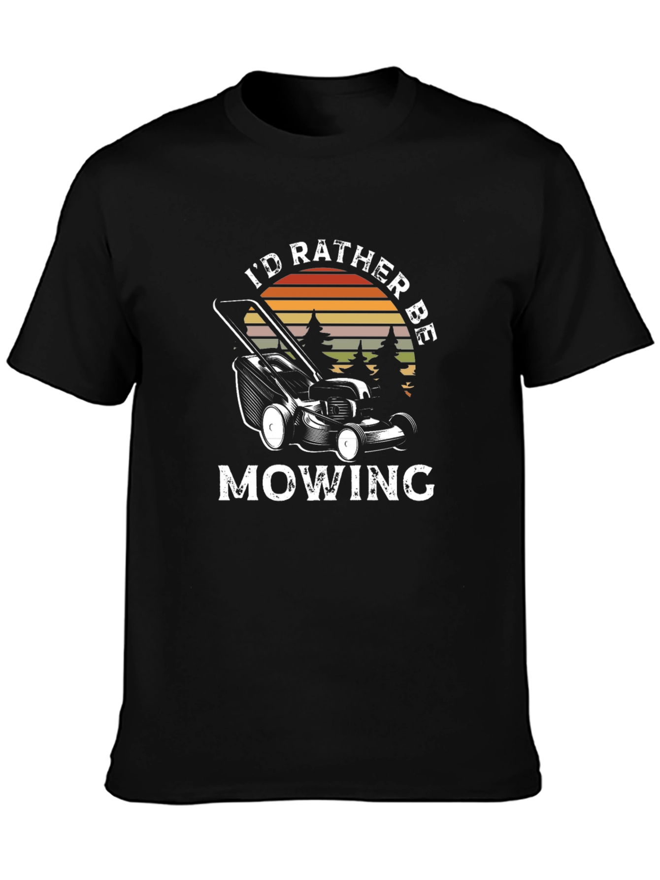 Id Rather Be Mowing Mens Black T-Shirt