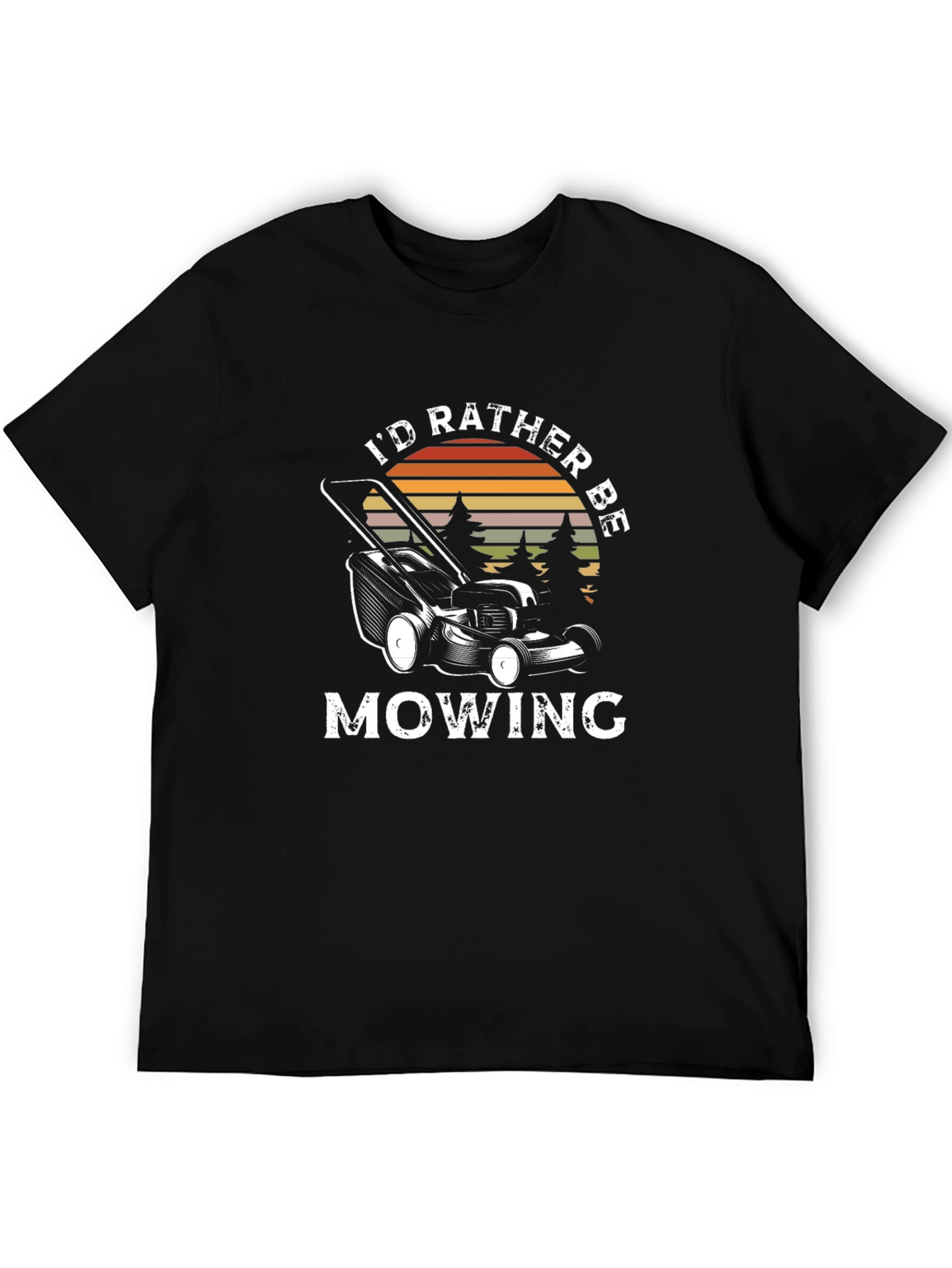 Id Rather Be Mowing Mens Black T-Shirt
