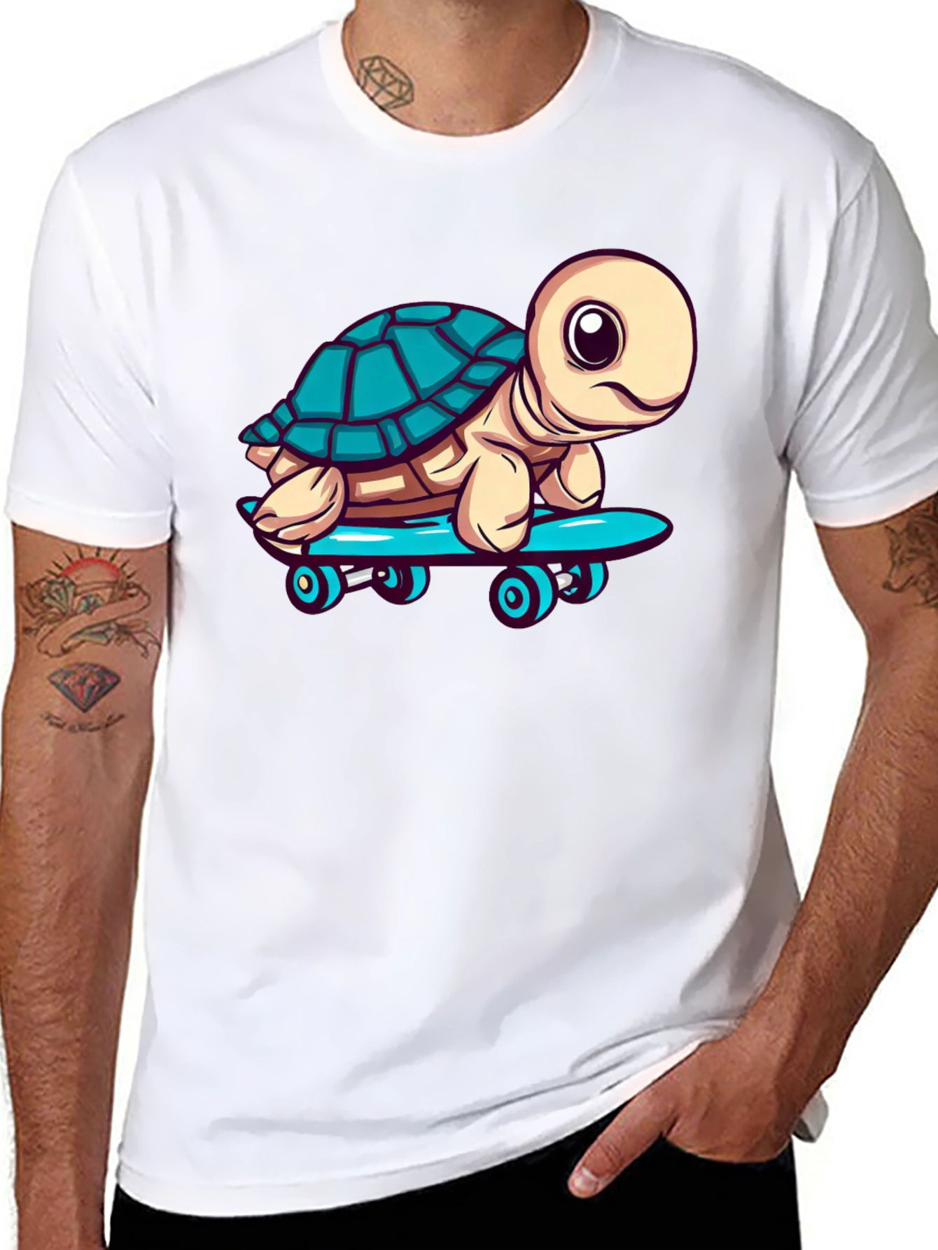 Turtle Skateboard Graphic T-Shirt