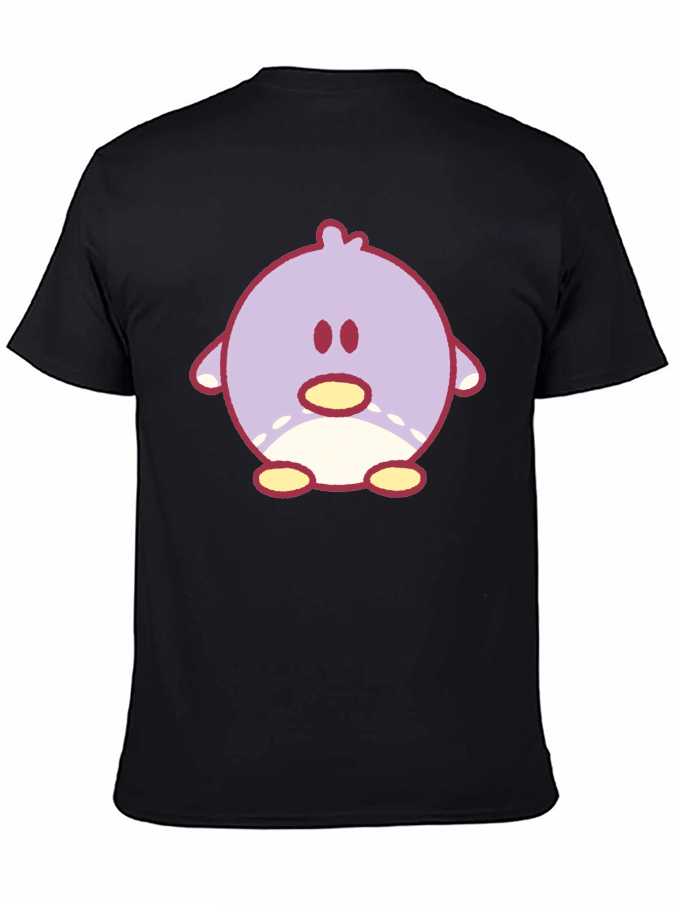 Cute Cartoon Chick Graphic Tee - Black