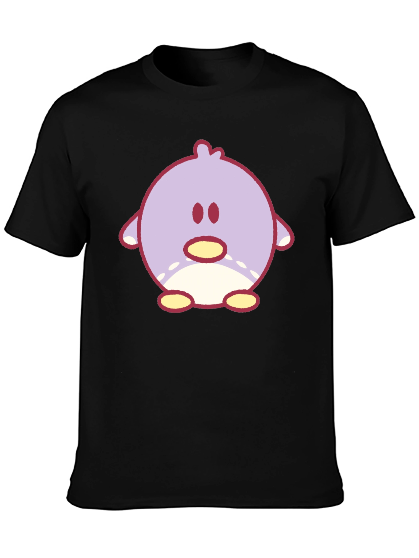 Cute Cartoon Chick Graphic Tee - Black