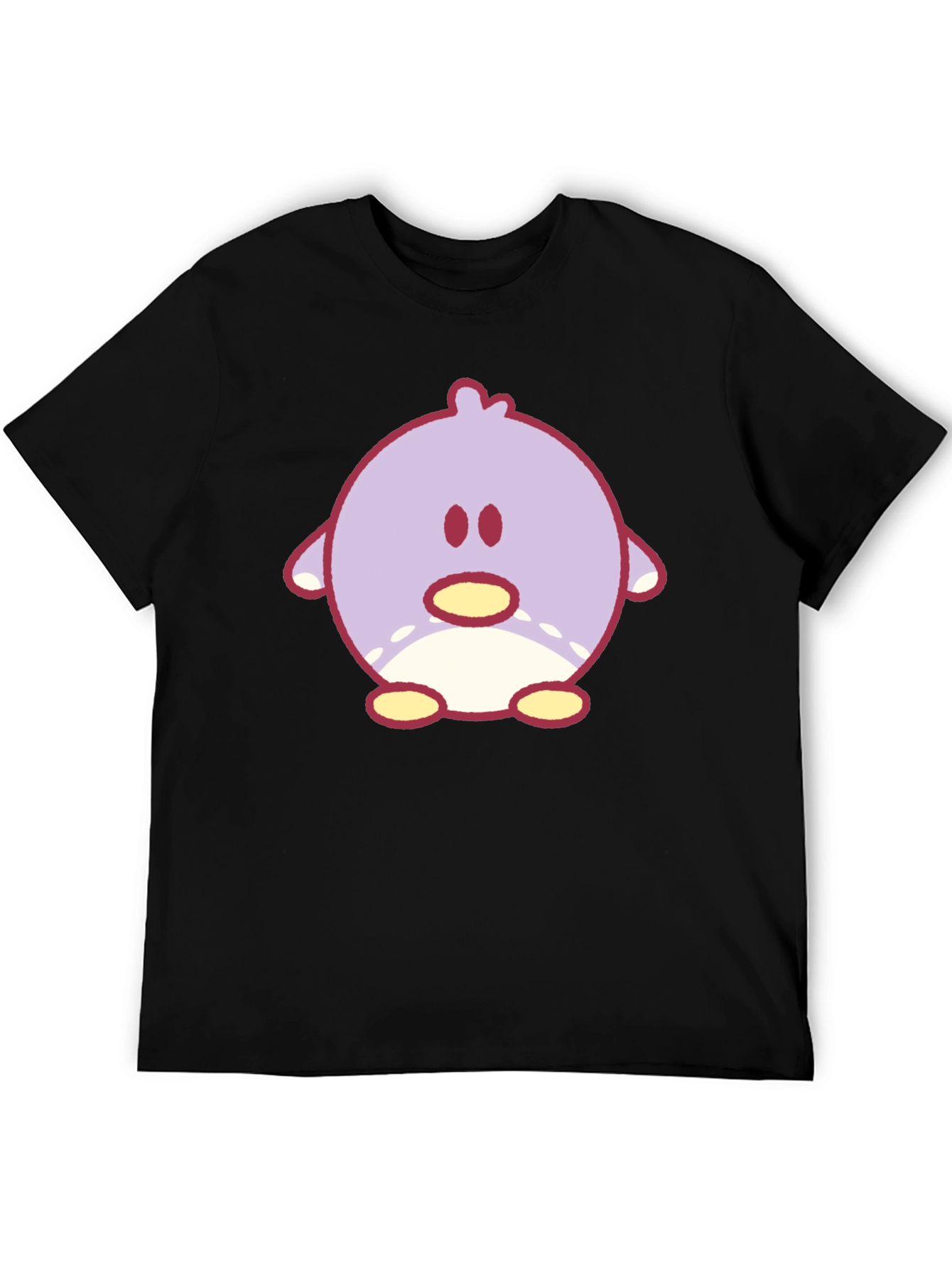 Cute Cartoon Chick Graphic Tee - Black