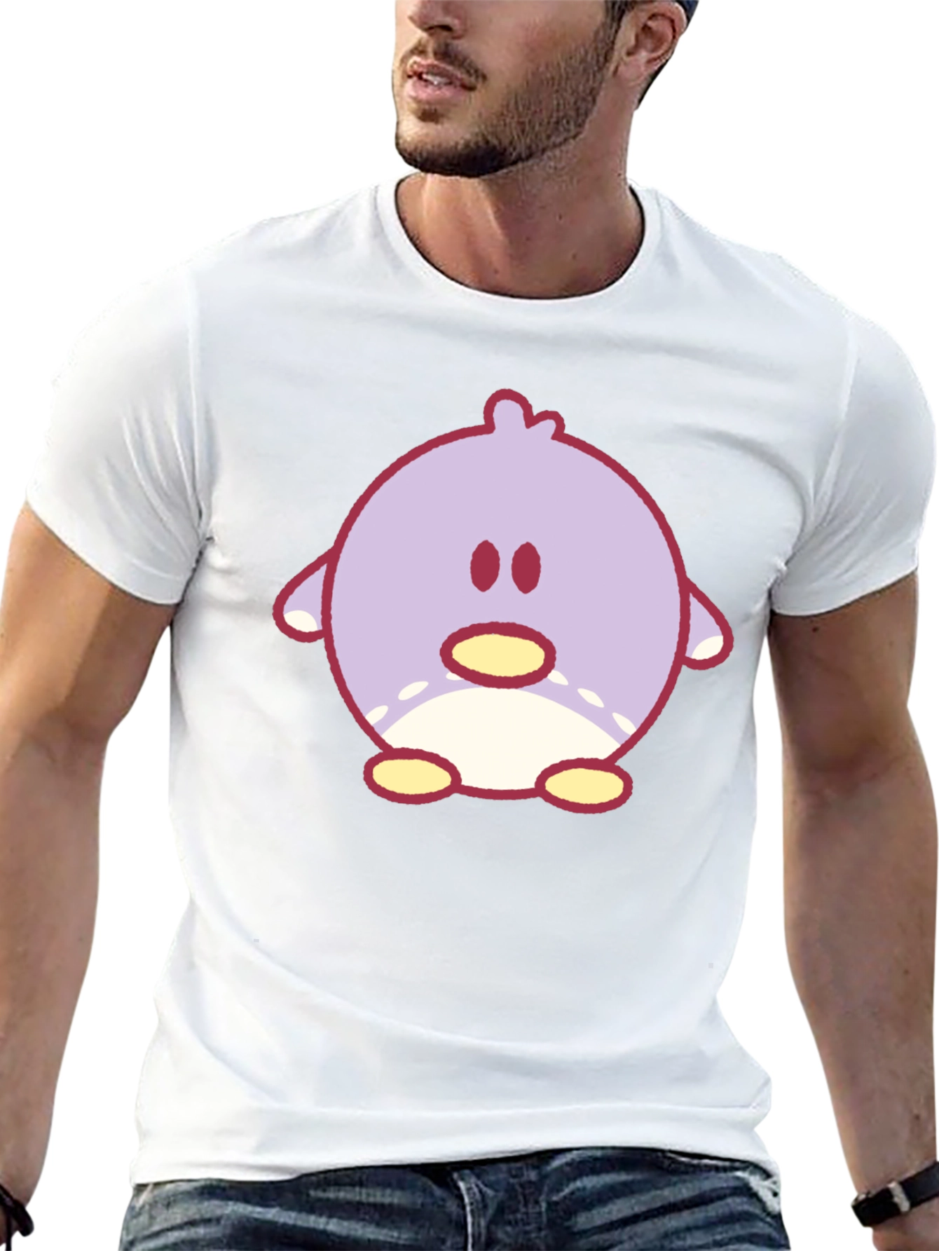 Cute Cartoon Chick Graphic Tee - Black