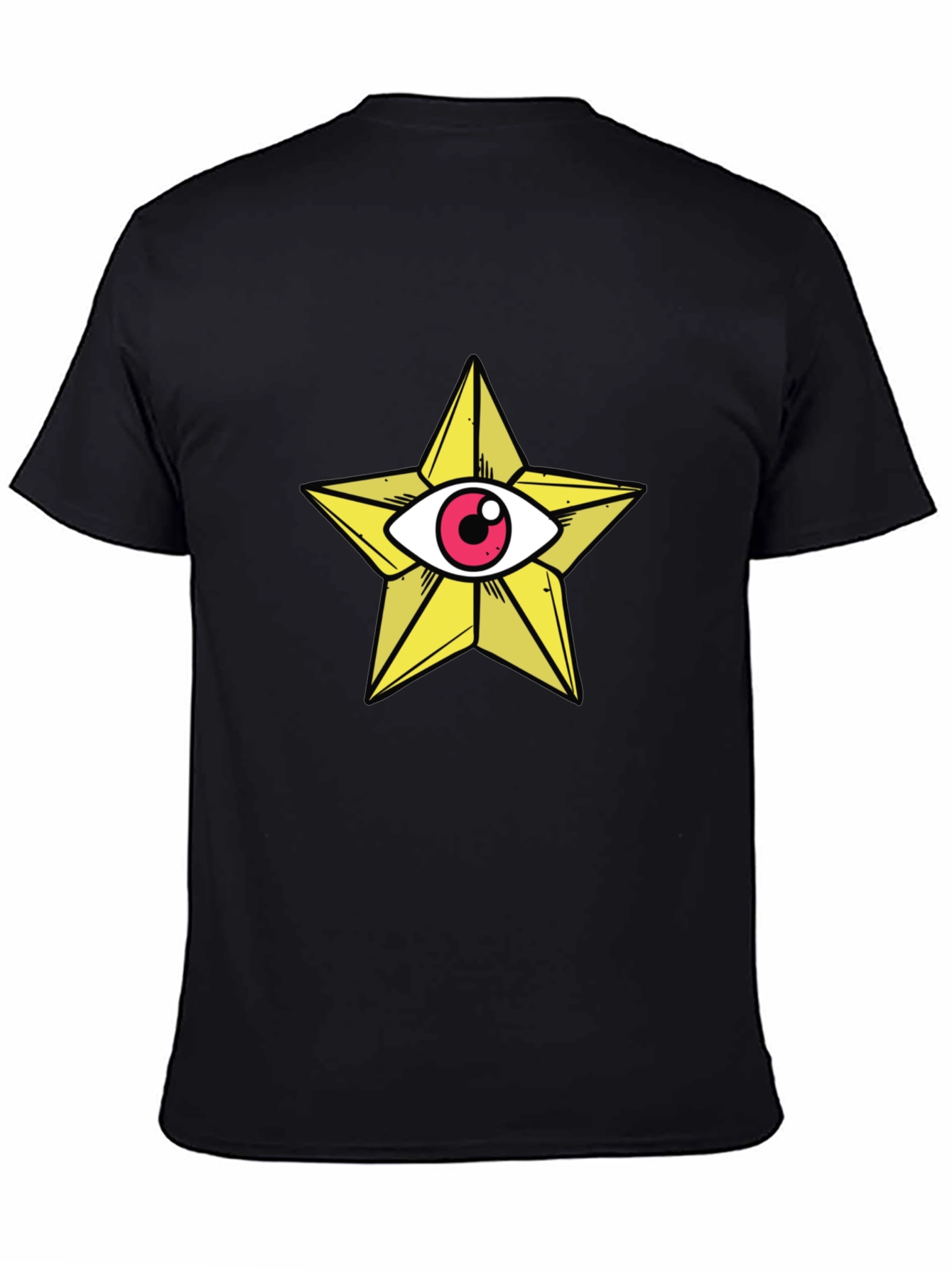 Star Eye Graphic Tee - Black Cotton T-Shirt