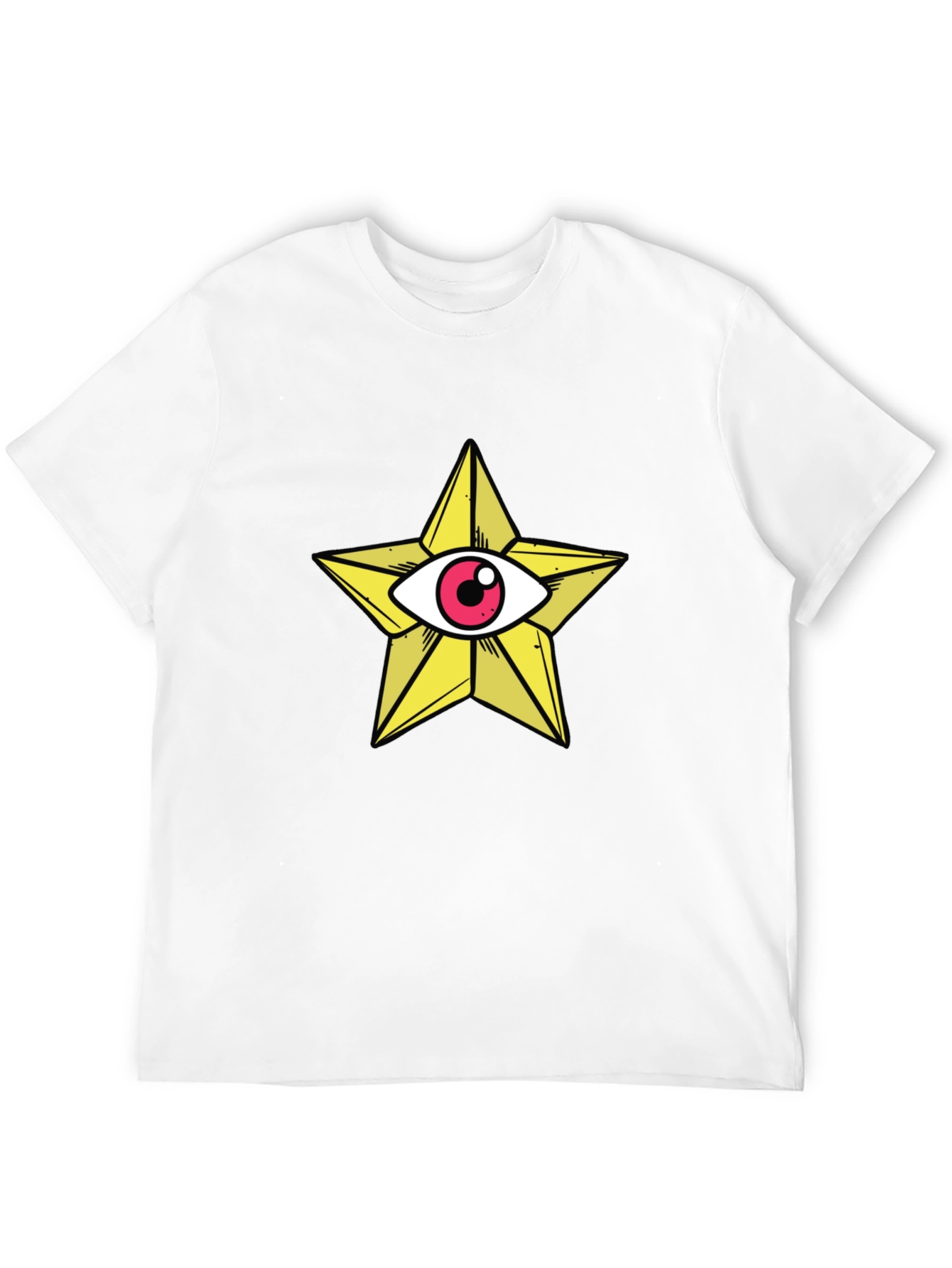 Star Eye Graphic Tee - Black Cotton T-Shirt