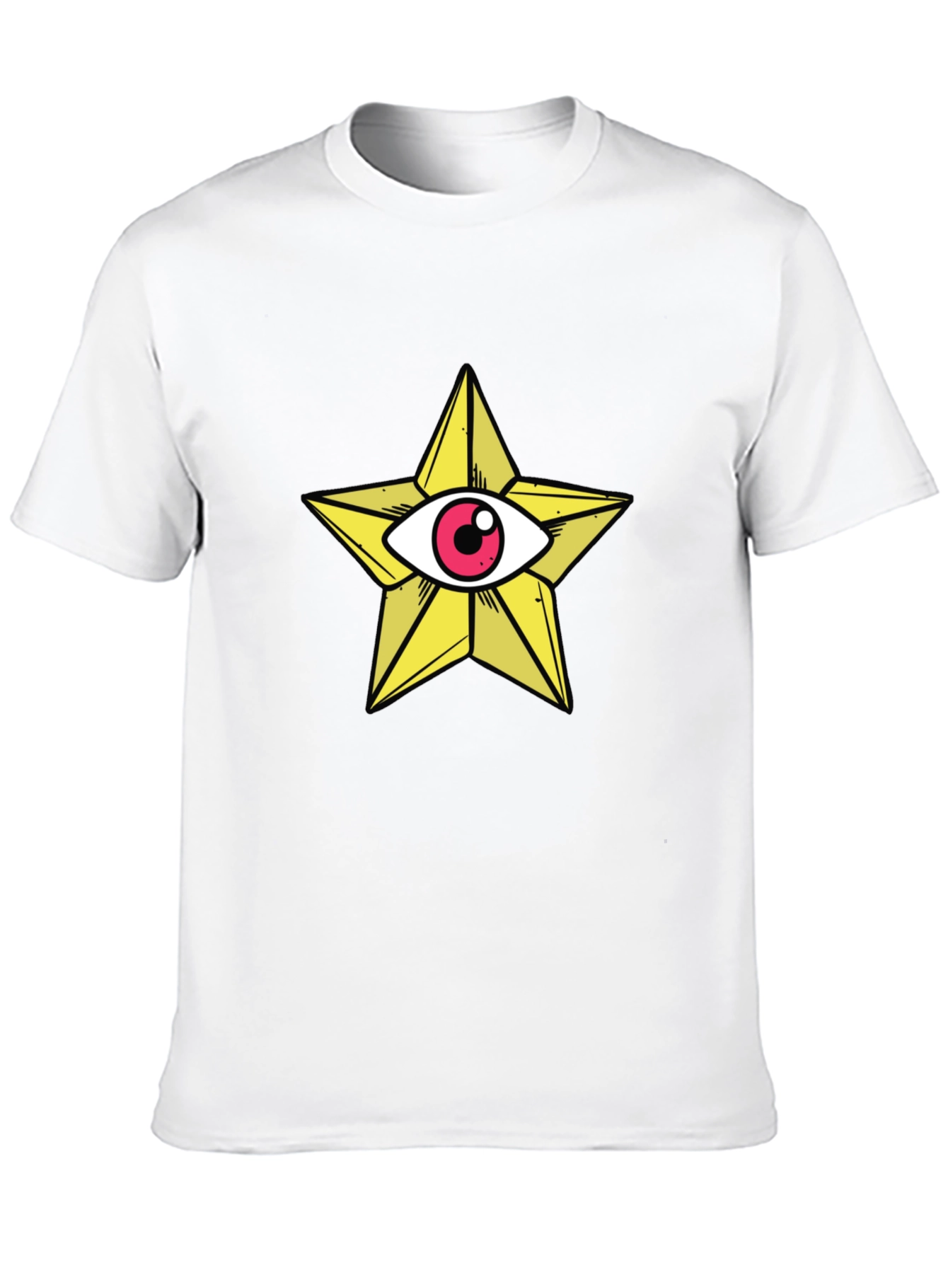 Star Eye Graphic Tee - Black Cotton T-Shirt