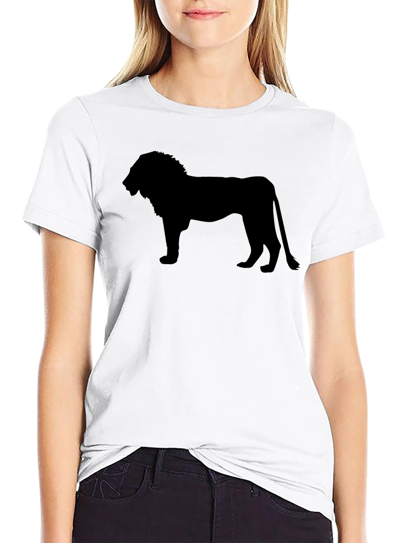 Lion Silhouette Black T-Shirt