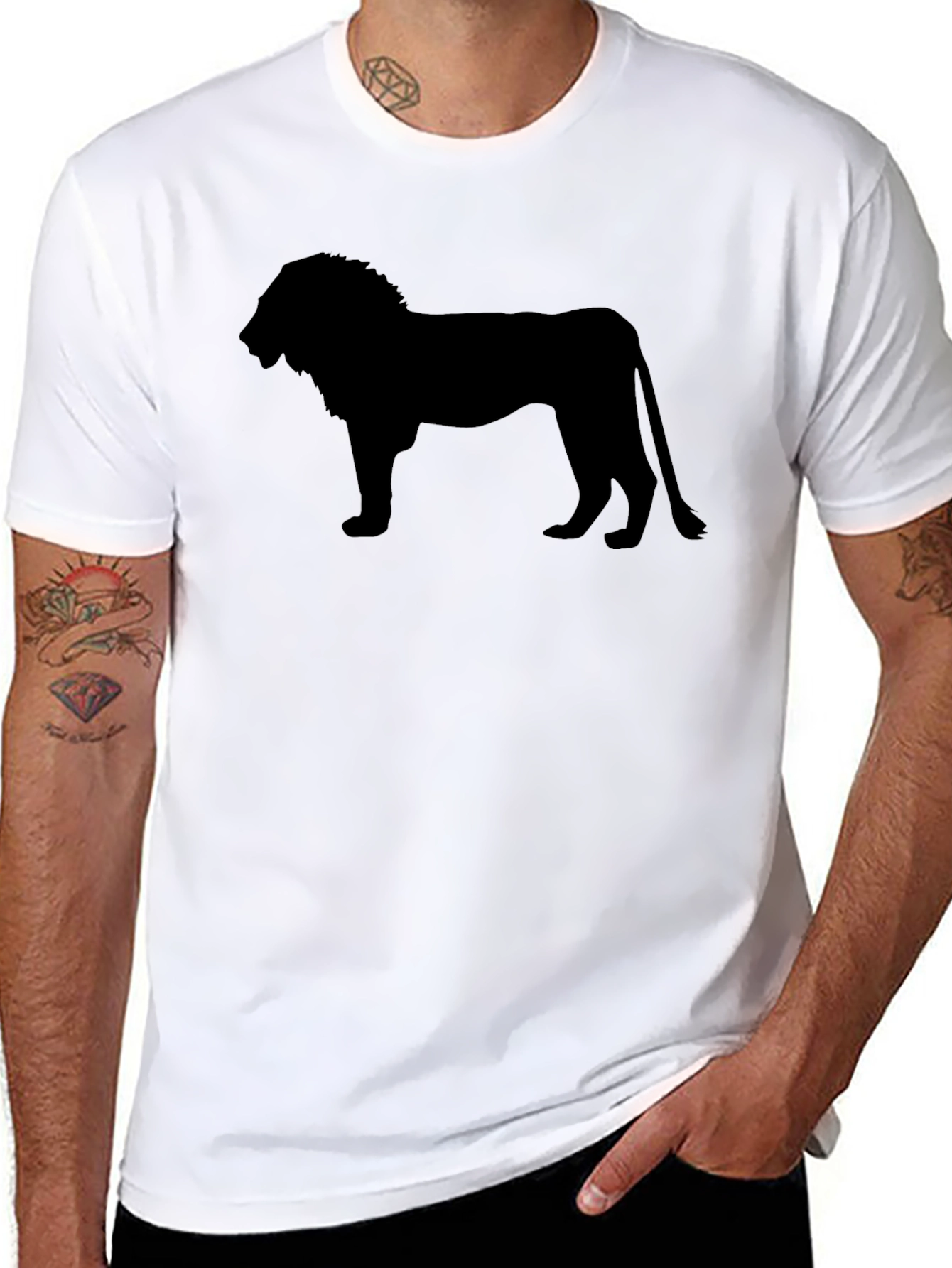 Lion Silhouette Black T-Shirt