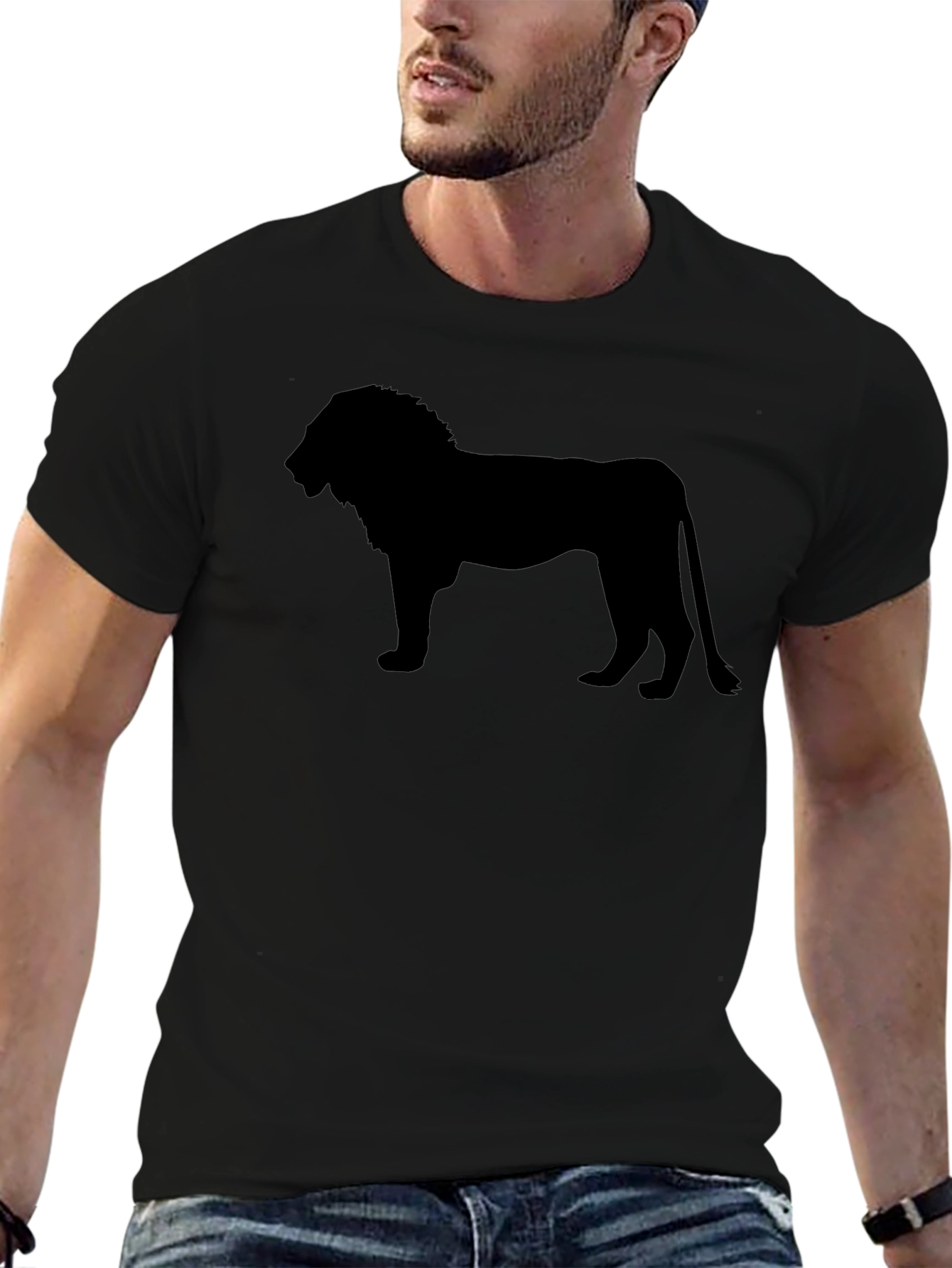 Lion Silhouette Black T-Shirt