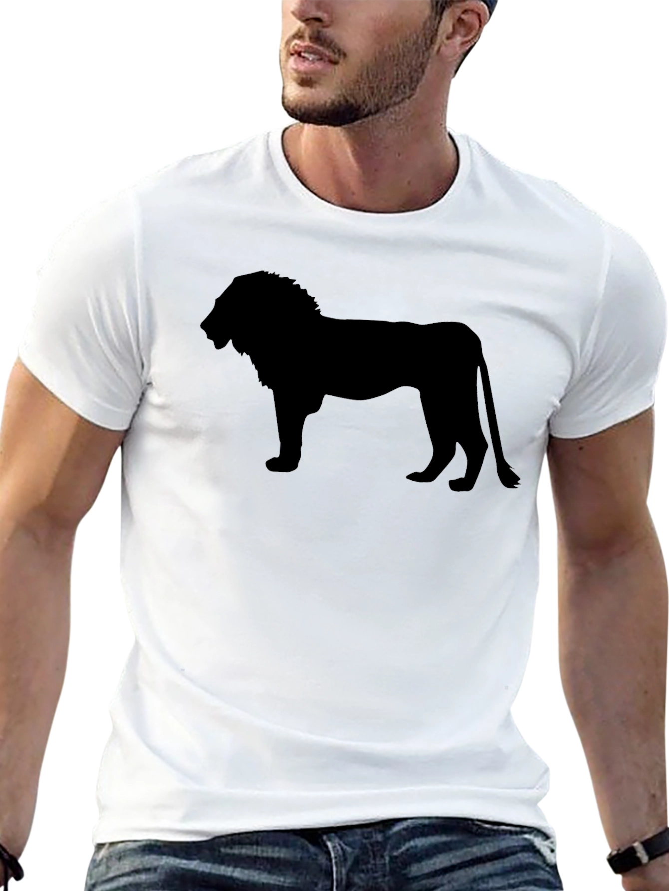 Lion Silhouette Black T-Shirt