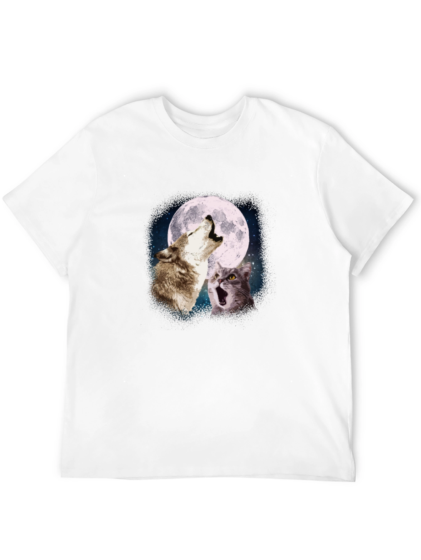 Wolf & Cat Moon Howl T-Shirt - Black