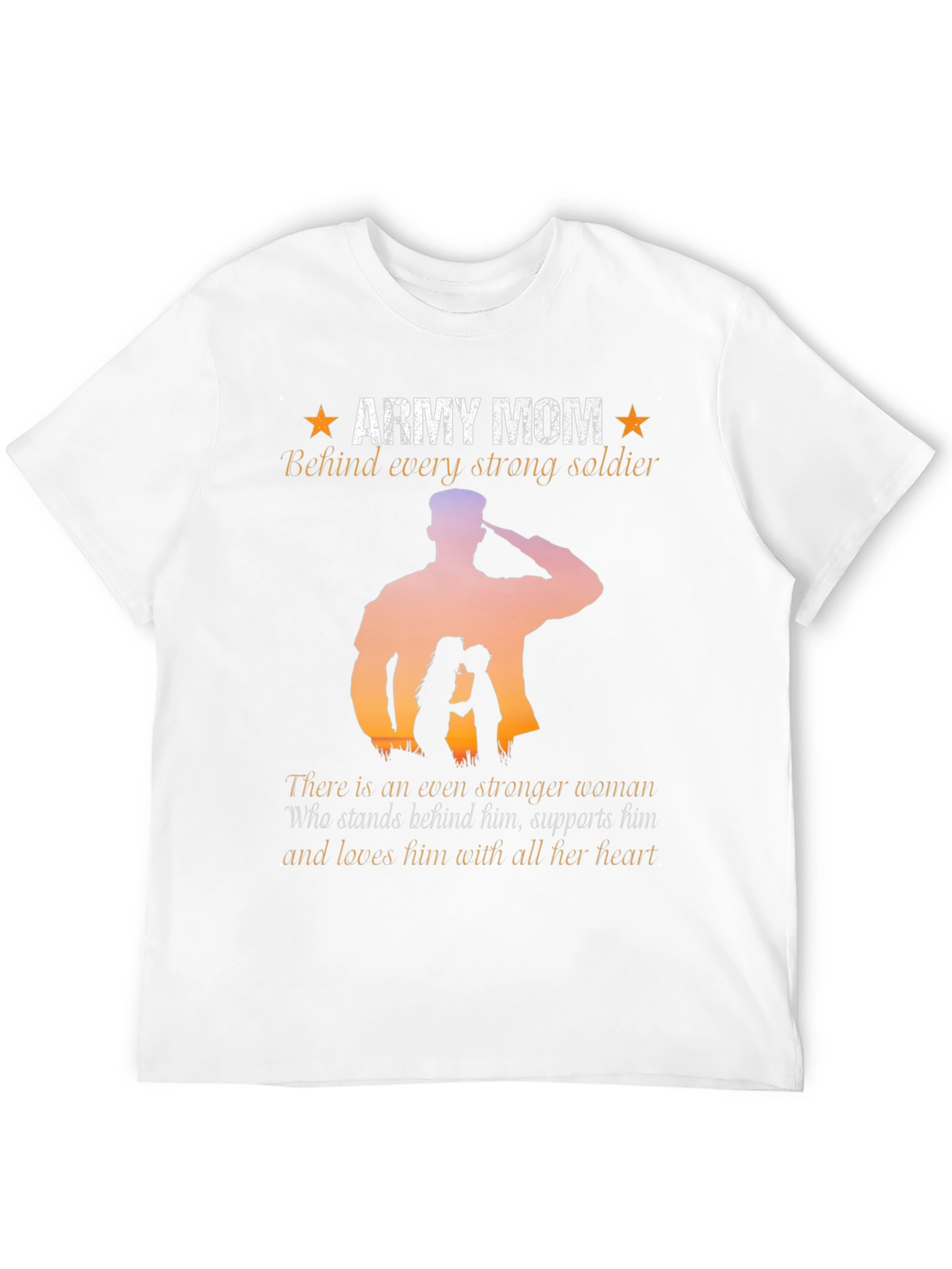 Army Mom T-Shirt - Strong Soldier Silhouette
