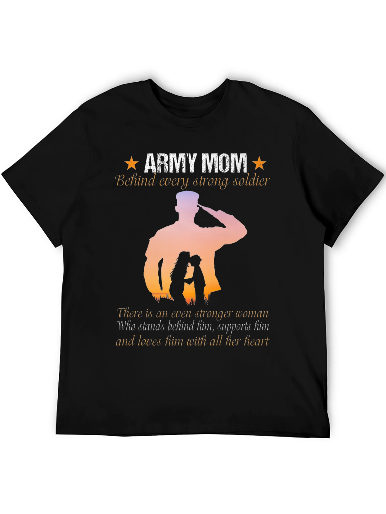 Army Mom T-Shirt - Strong Soldier Silhouette