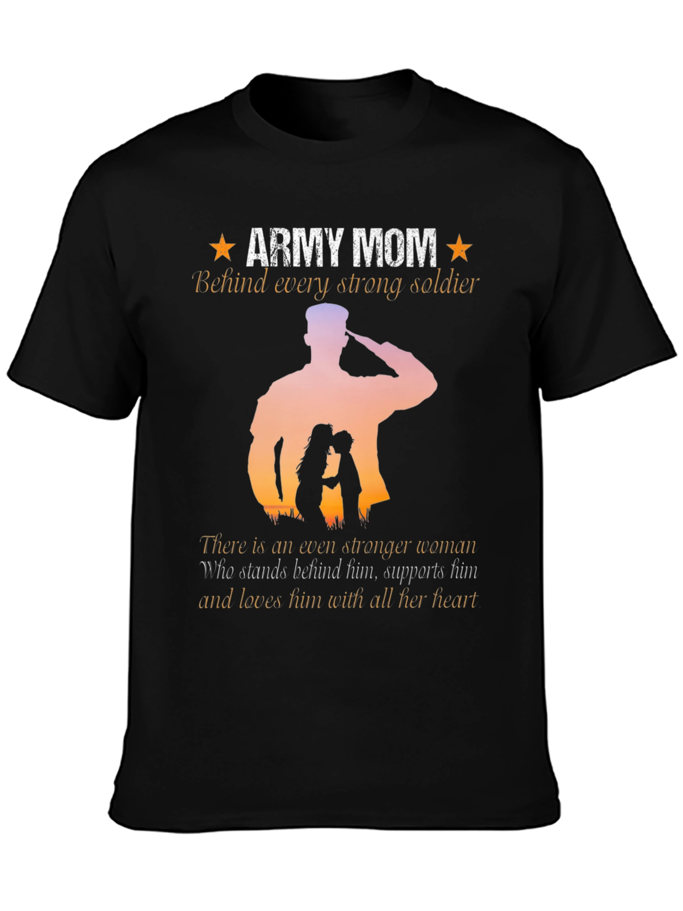Army Mom T-Shirt - Strong Soldier Silhouette