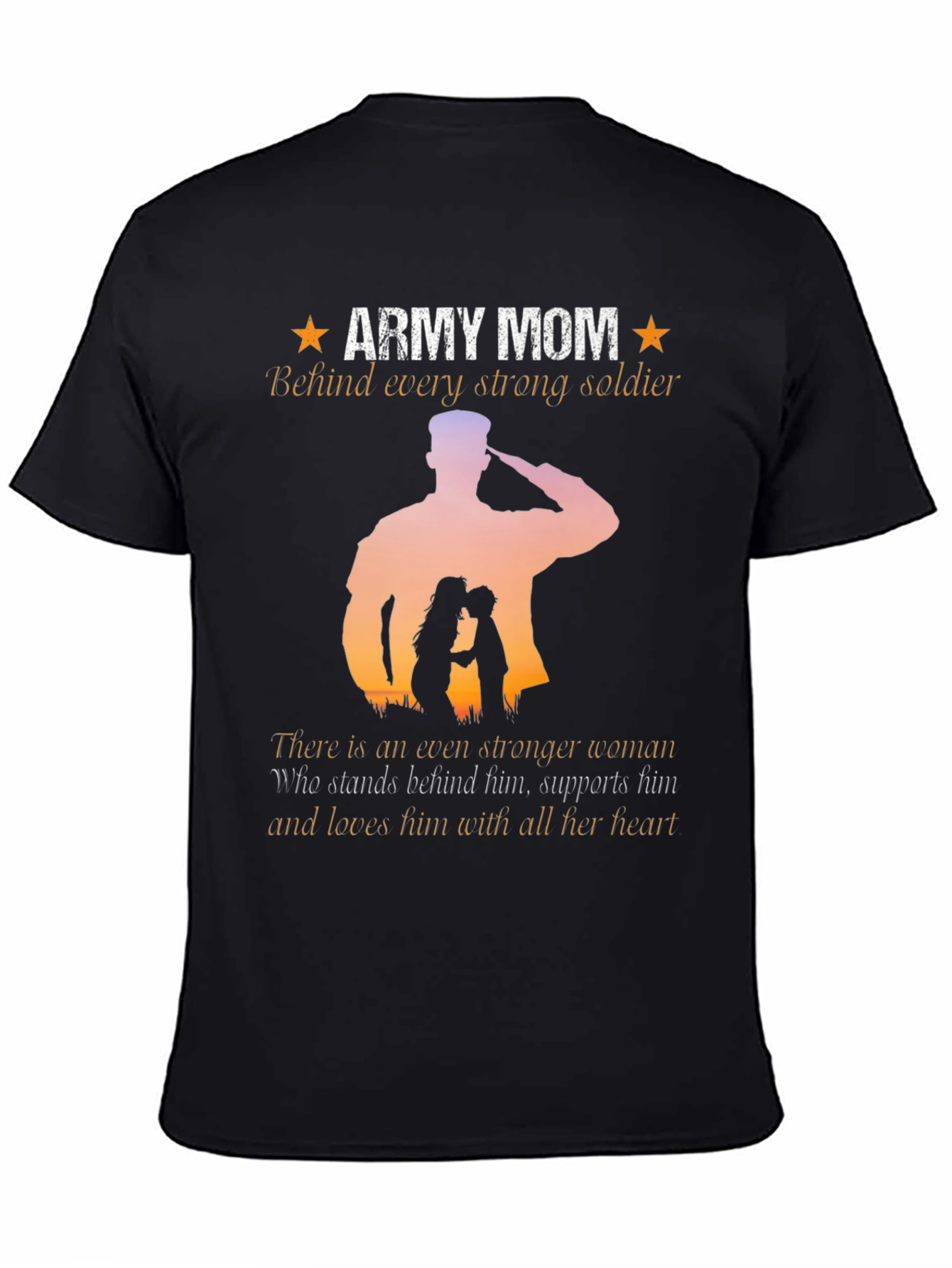Army Mom T-Shirt - Strong Soldier Silhouette