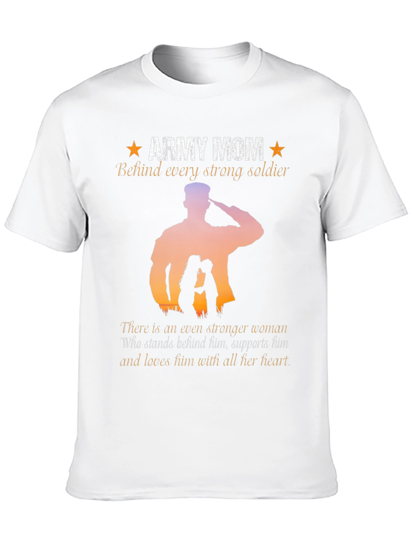 Army Mom T-Shirt - Strong Soldier Silhouette