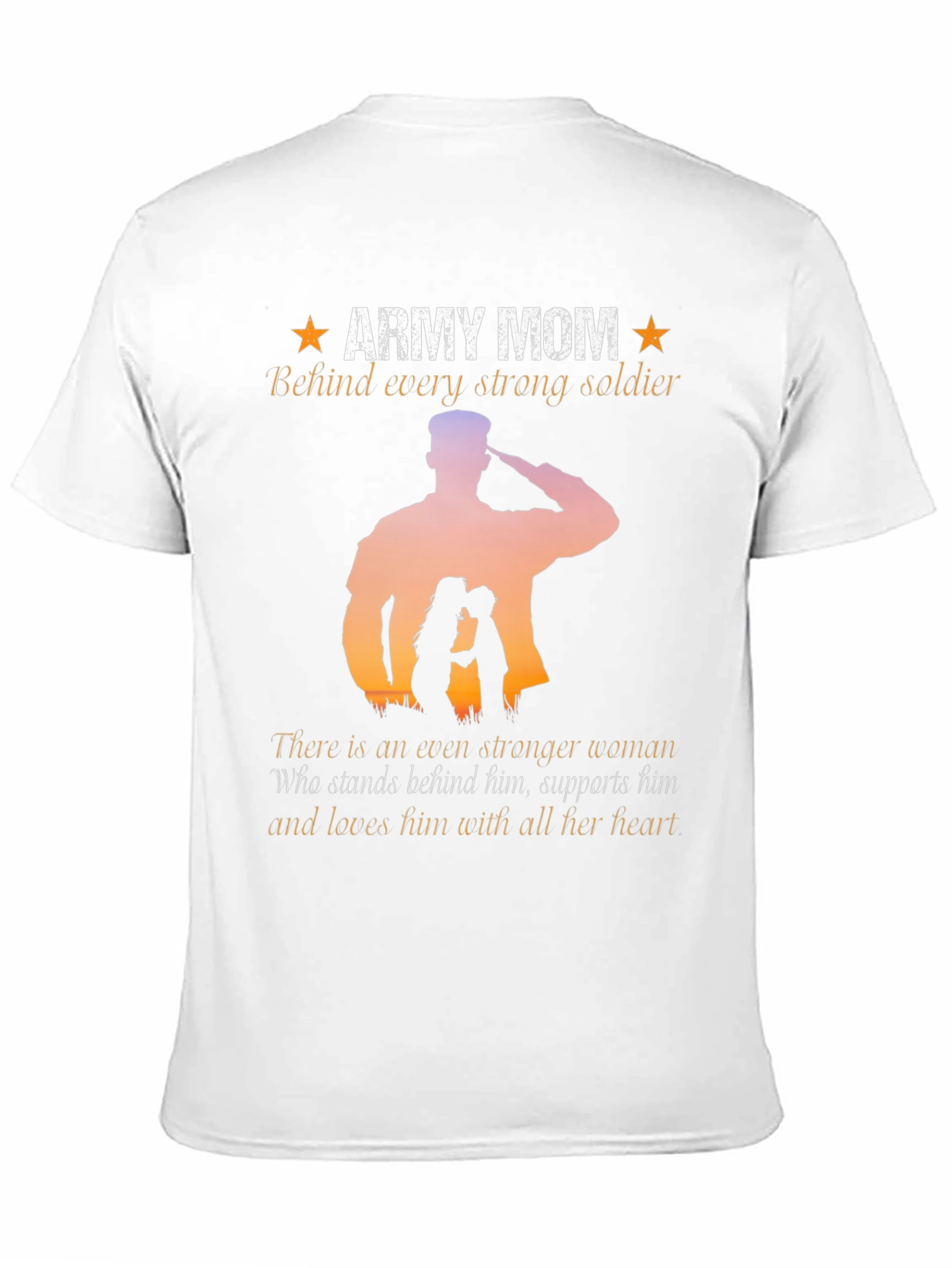 Army Mom T-Shirt - Strong Soldier Silhouette