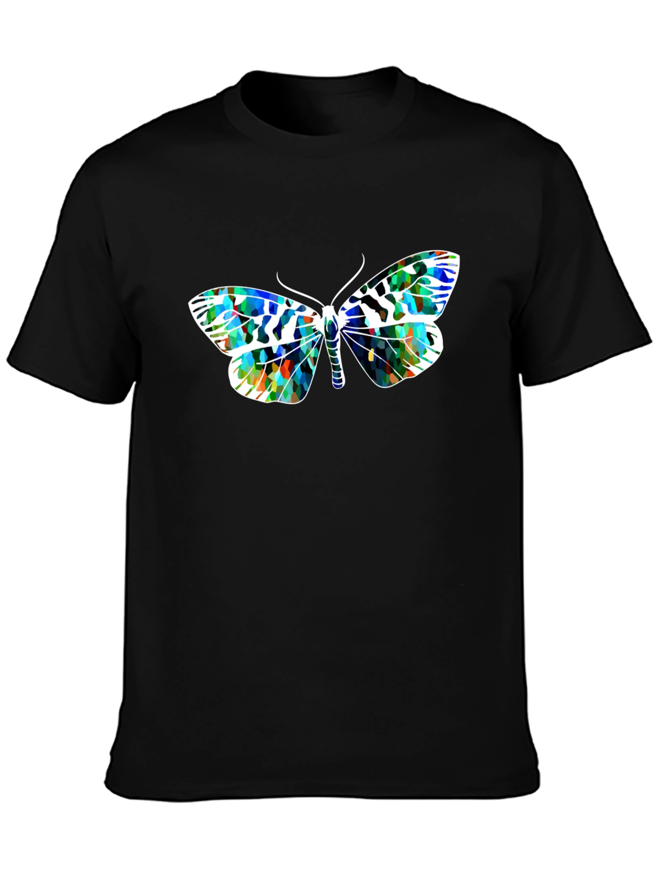 Butterfly Graphic Print Black T-Shirt