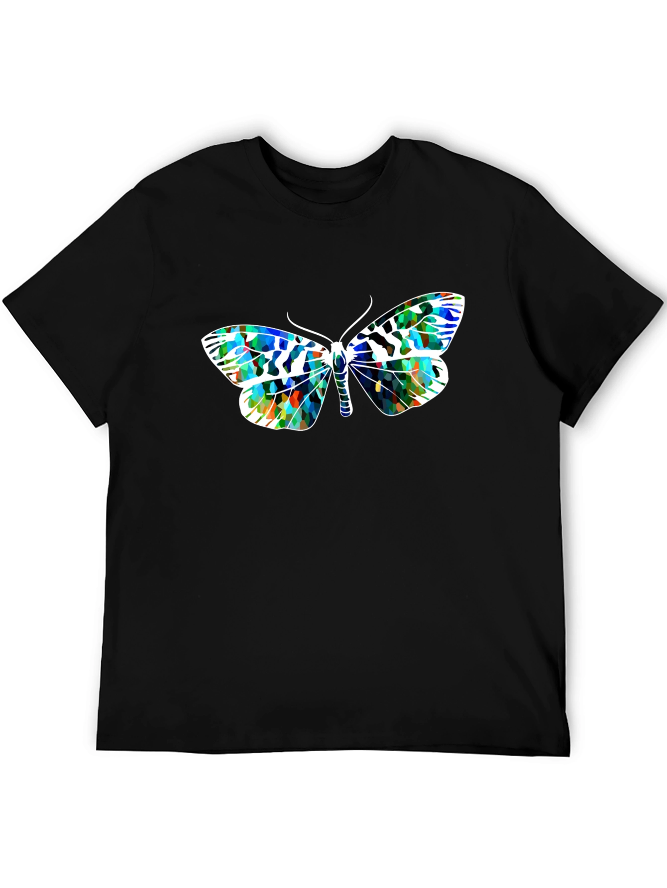 Butterfly Graphic Print Black T-Shirt