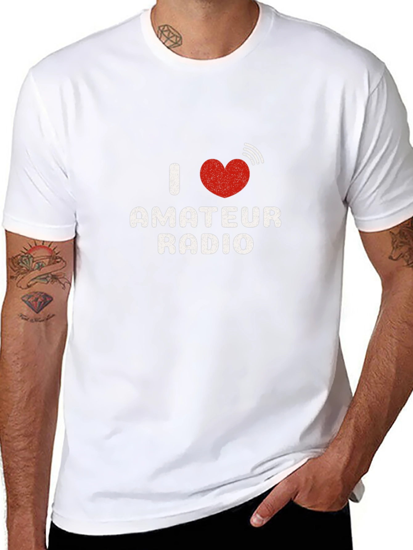 I Heart Amateur Radio Black T-Shirt