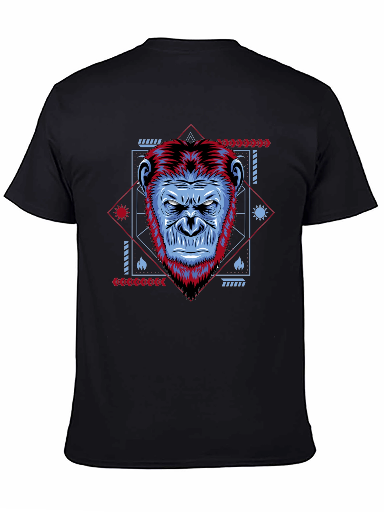 Geometric Gorilla Graphic Black Tee
