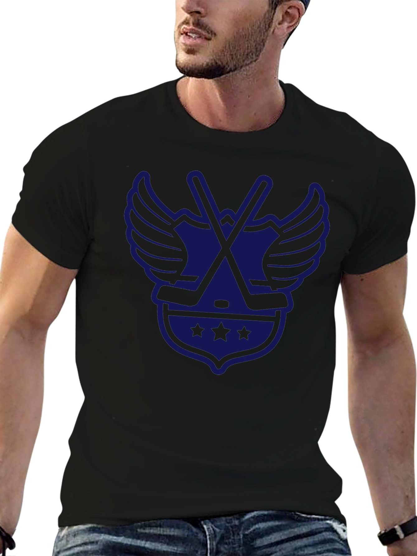 Hockey Wings T-Shirt - Classic Black Tee