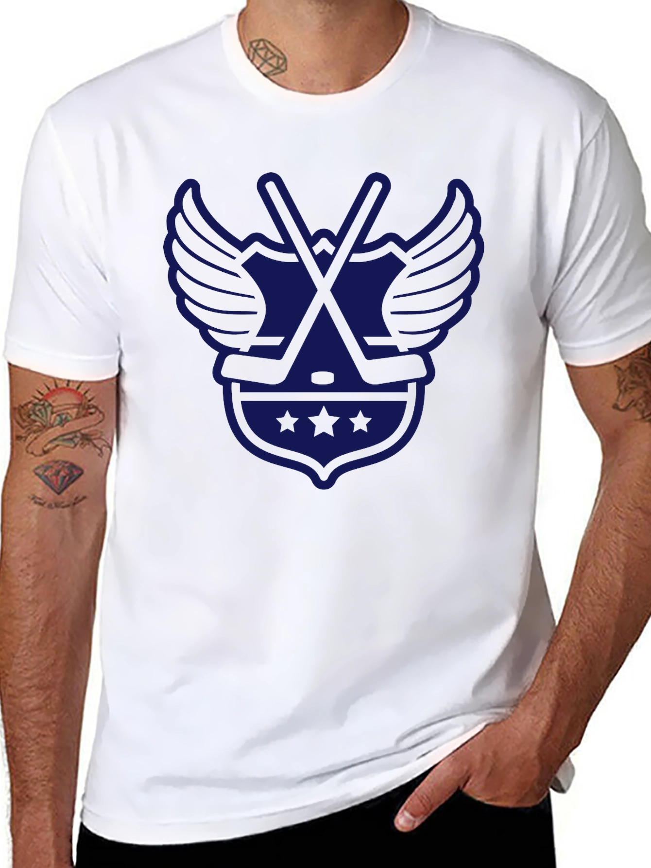 Hockey Wings T-Shirt - Classic Black Tee