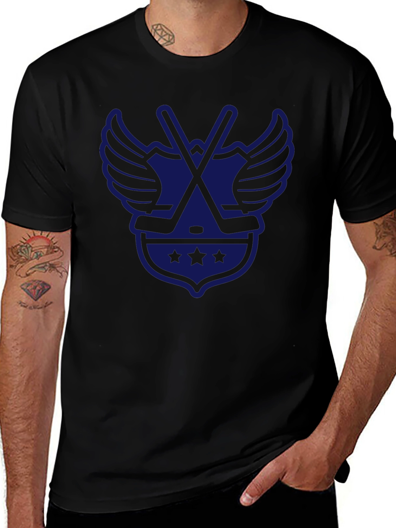 Hockey Wings T-Shirt - Classic Black Tee