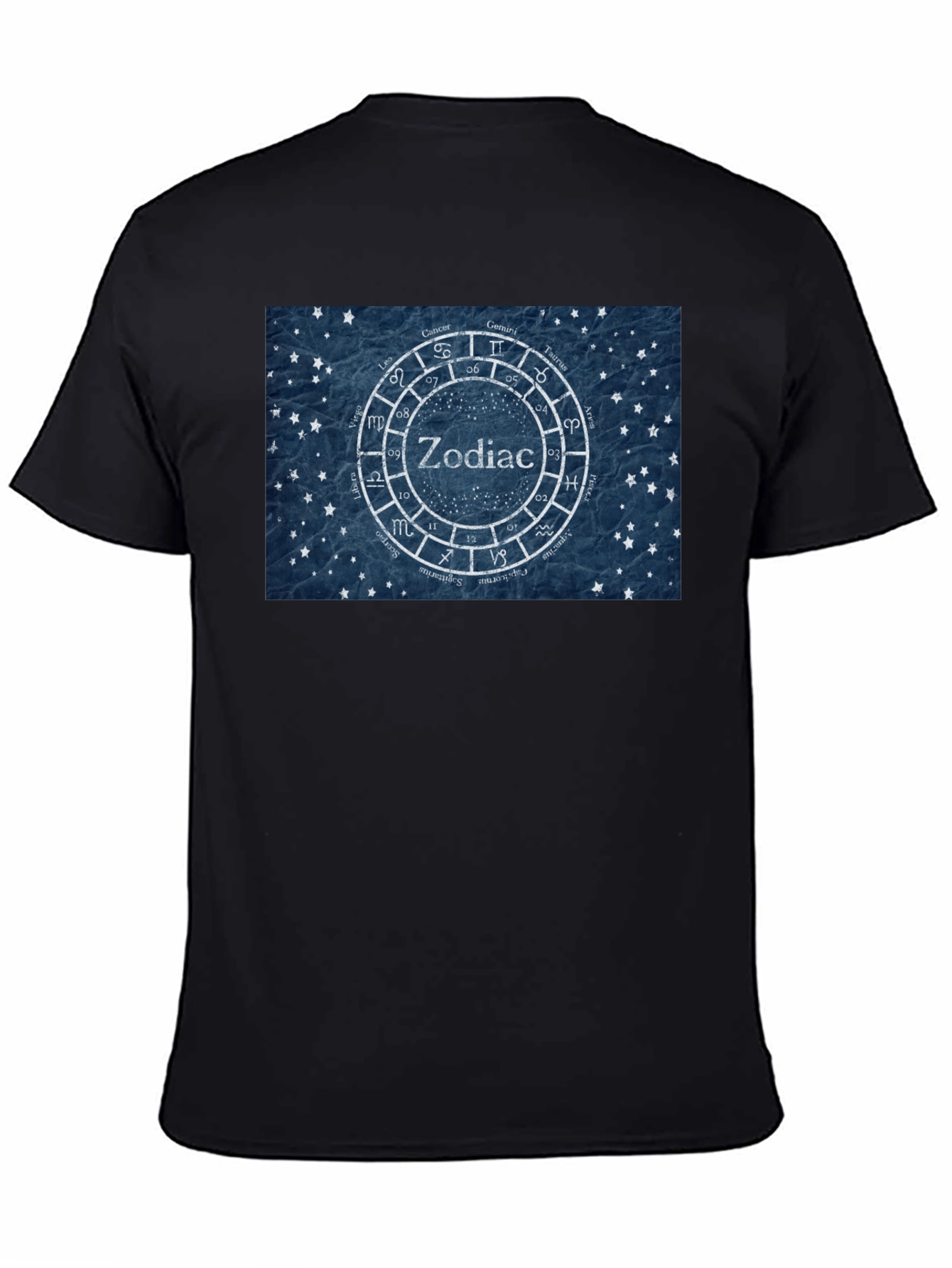 Zodiac T-Shirt - Astrology Design - Black Cotton Tee