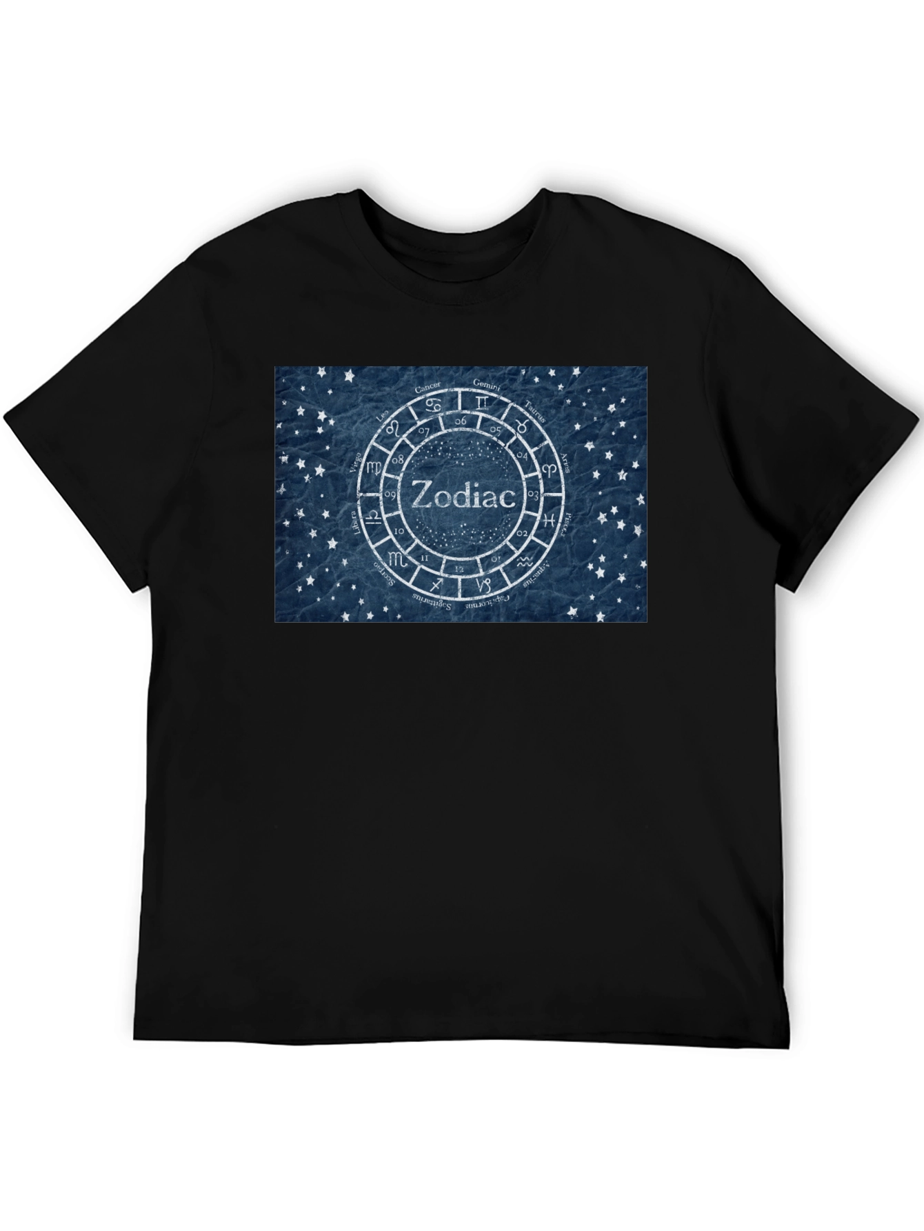 Zodiac T-Shirt - Astrology Design - Black Cotton Tee